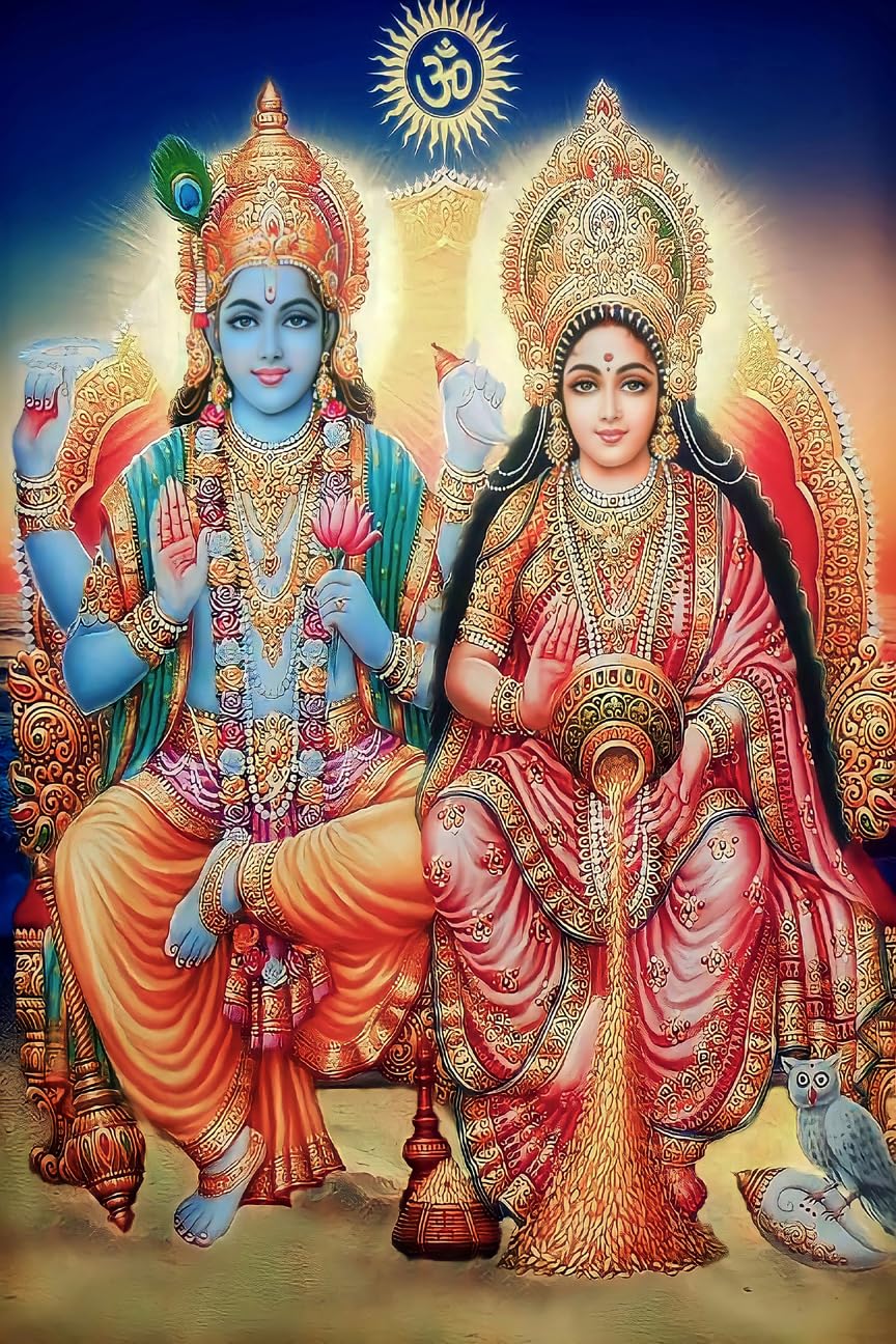 864x1296 Shri Vishnu Bhagwan With MATA Lakshmi Ji HD Wallpaper For Wall Home Living Room Study Room Dining Room Office Space Temple House Special Eco Friendly Waterproof Without Smale (30x48) : Amazon.in: Baby Products