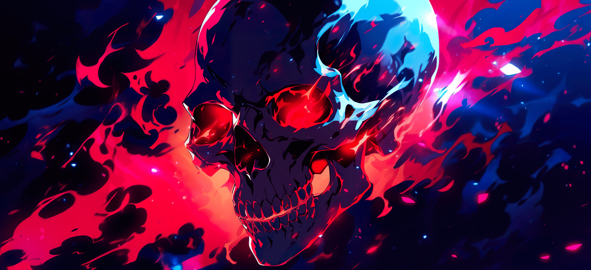 1920x878 Skull Wallpaper