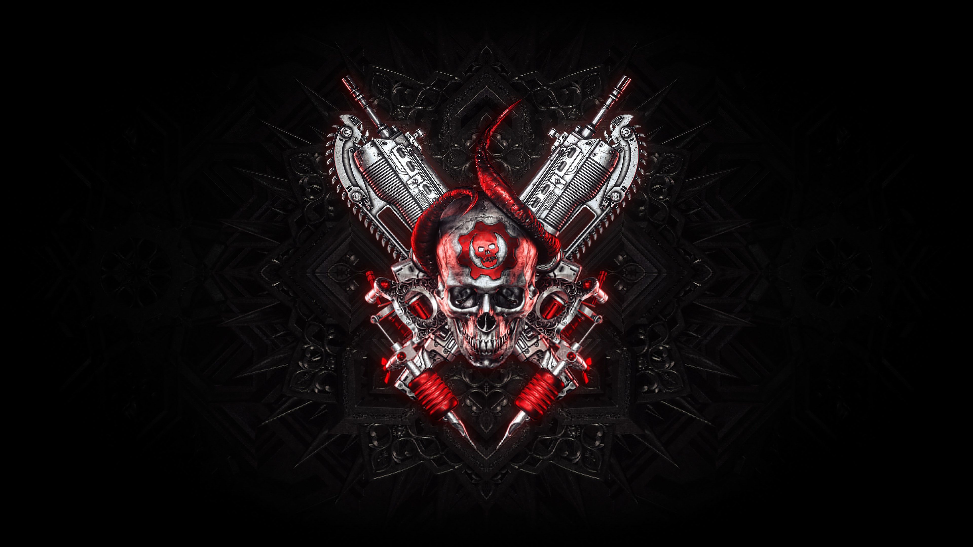 3840x2160 Wallpaper skull, logo, logo, logo