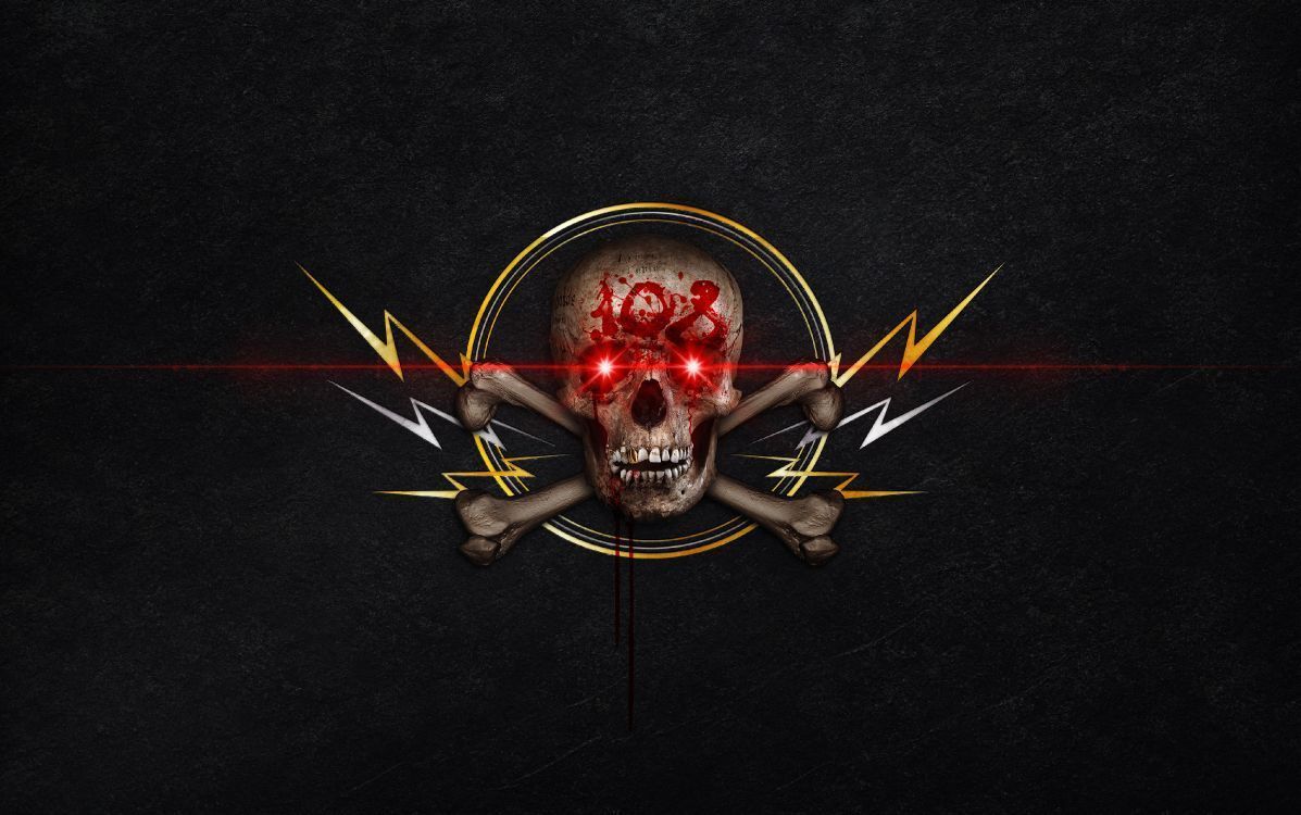 1197x750 Wallpaper Red and White Skull With