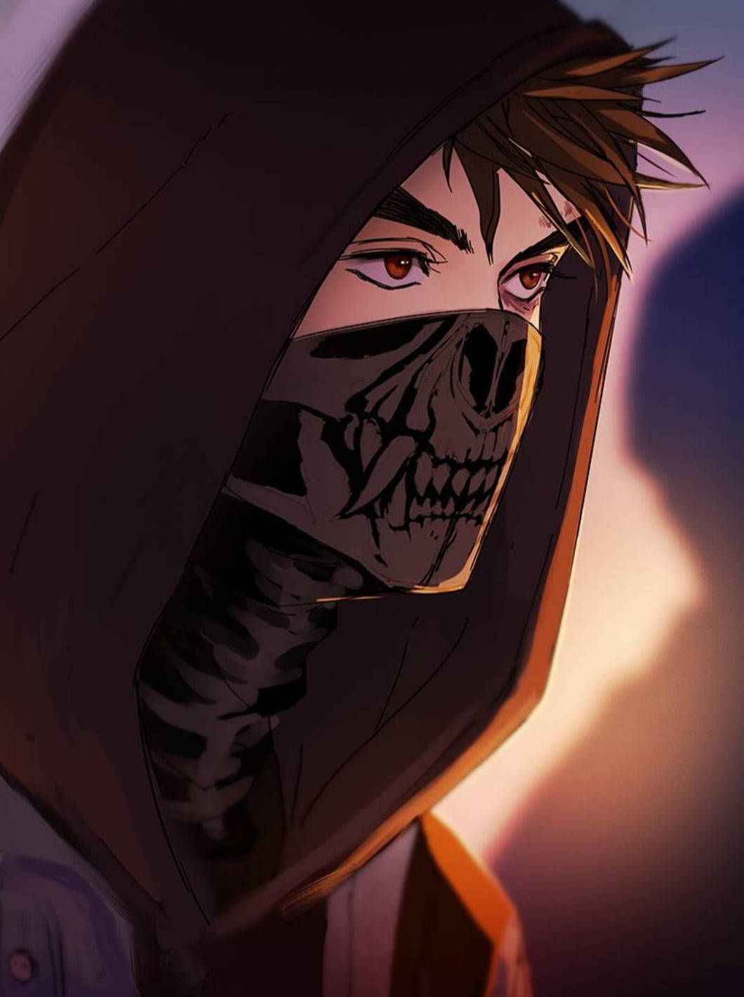 1060x1420 Download Cool Boy Anime With Skull Mask