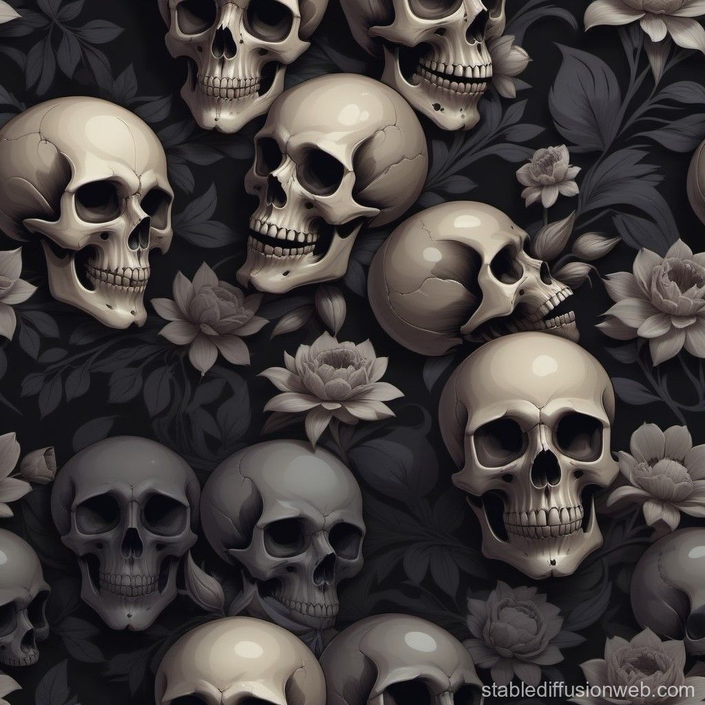 1024x1024 skulls and flowers to symbolize both