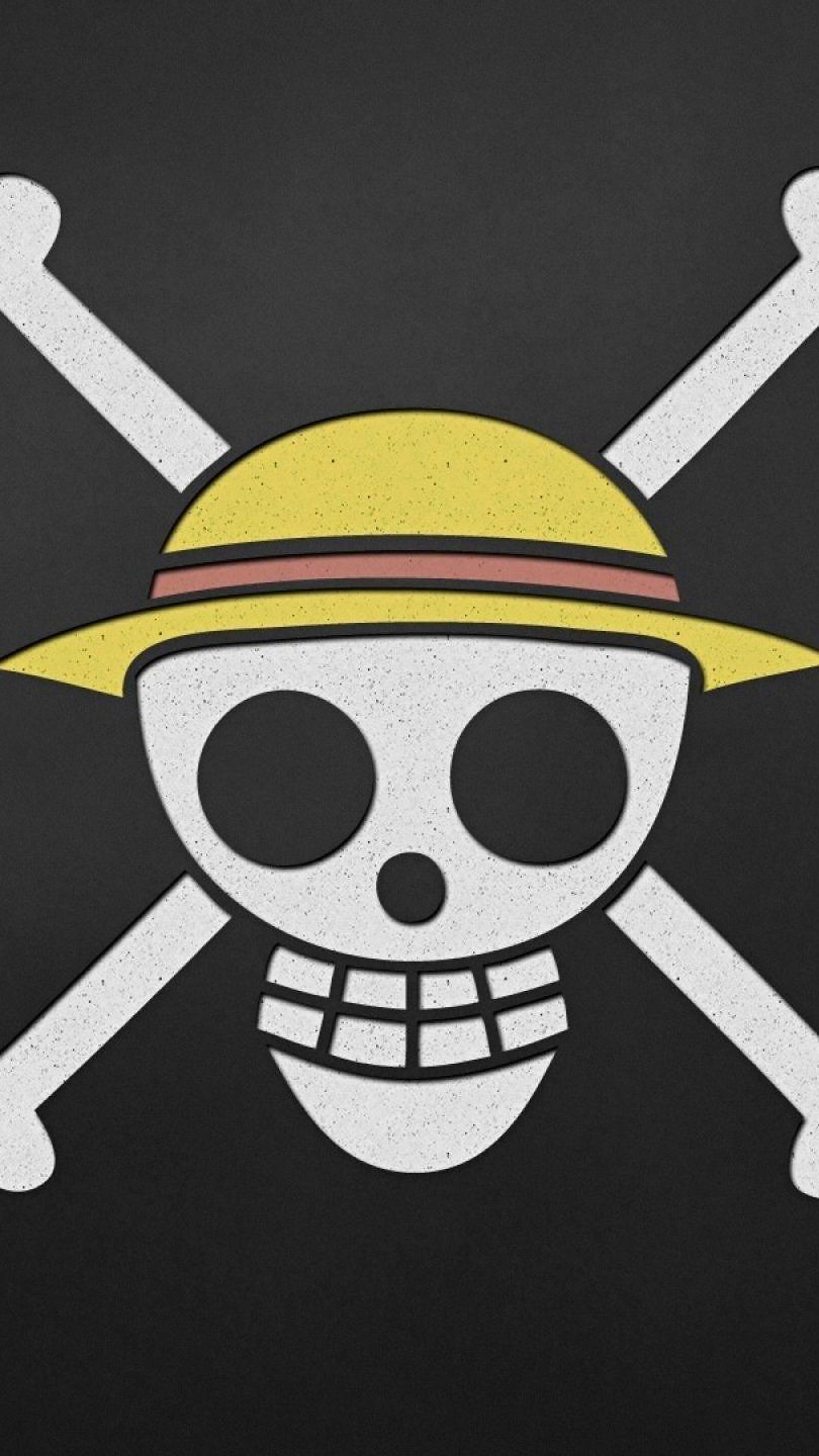810x1440 One Piece Skull Logo Anime Wallpaper 2k