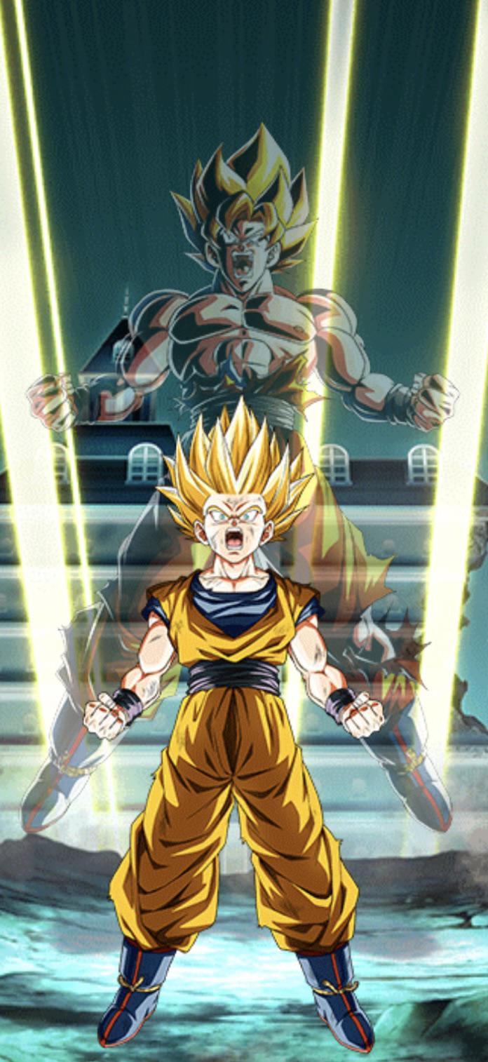 696x1514 wallpaper I made with a better goku