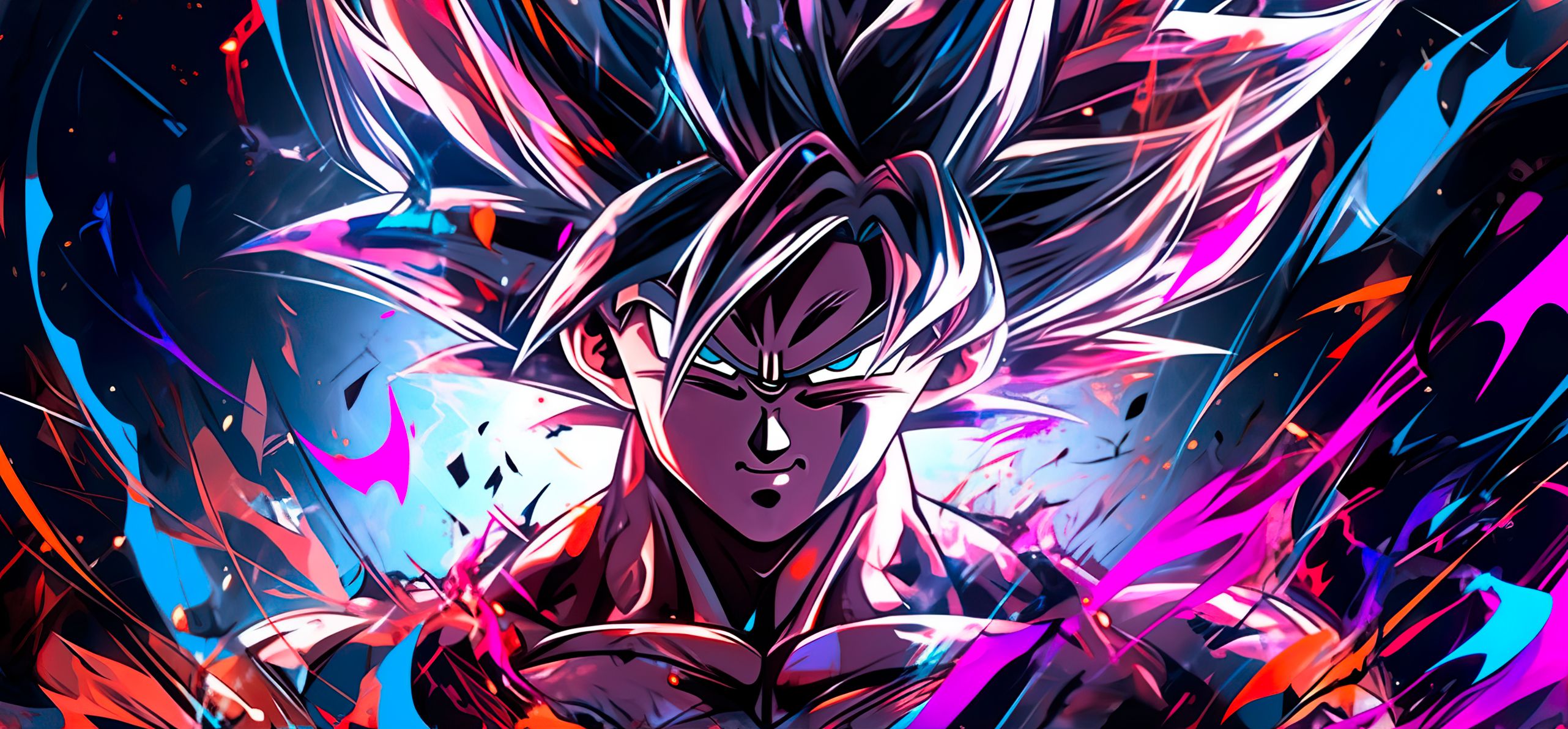 2563x1191 Goku HD Wallpaper in Samsung Galaxy