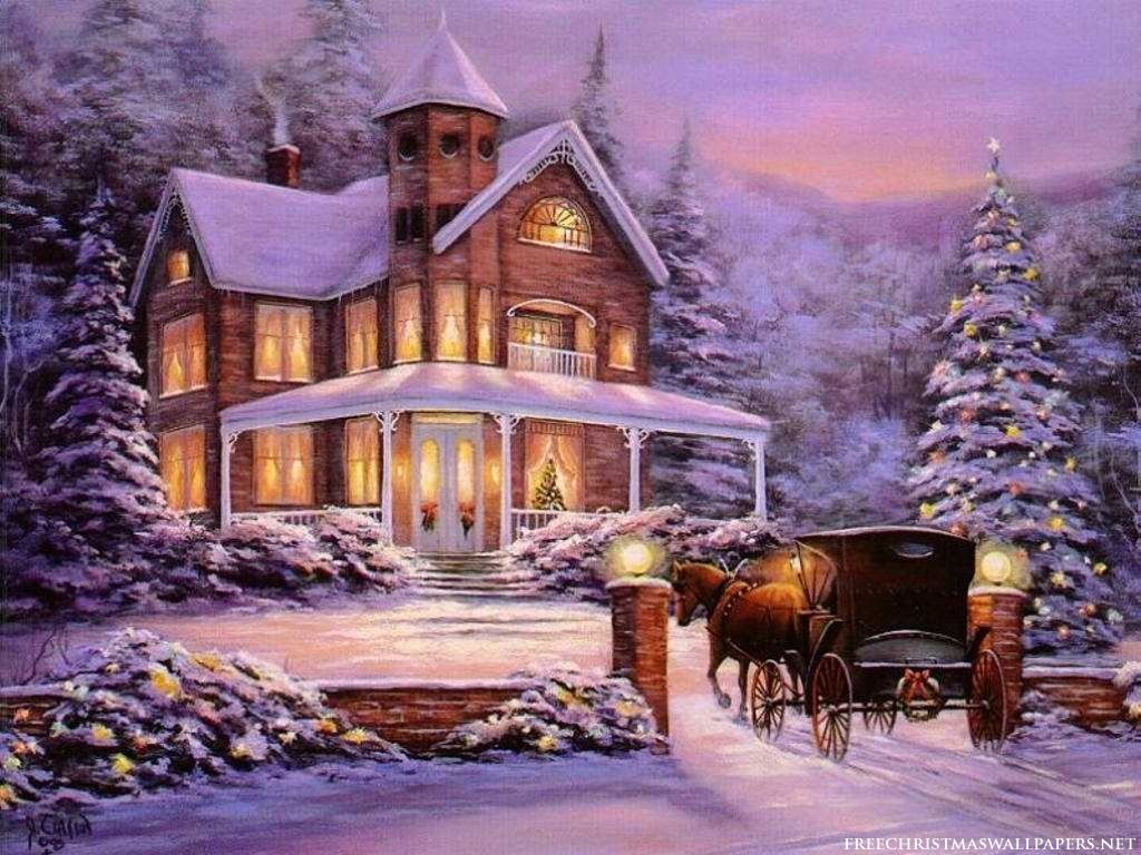 1024x768 Christmas House