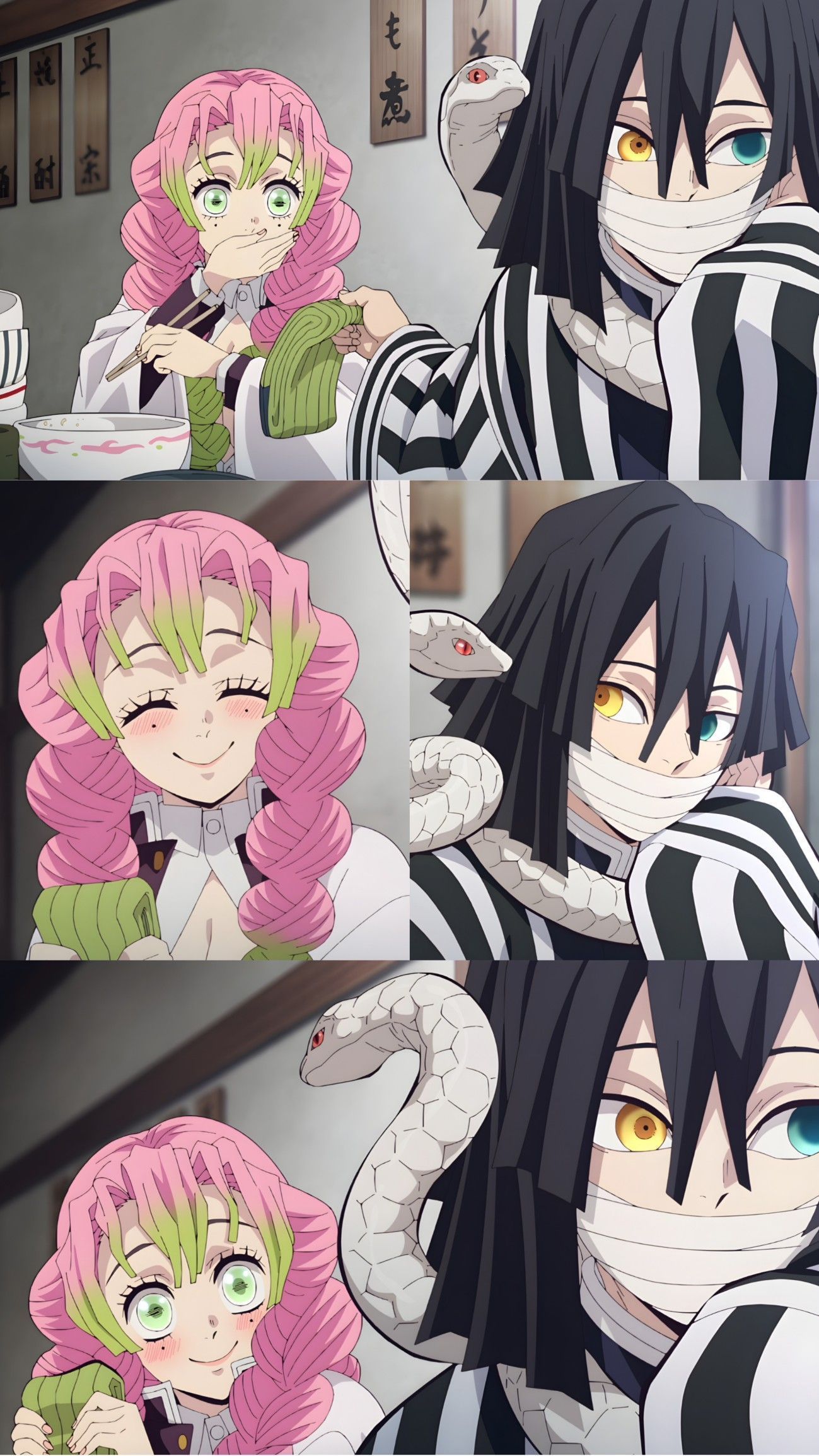 1299x2309 Demon Slayer. Mitsuri and Obanai Iguro