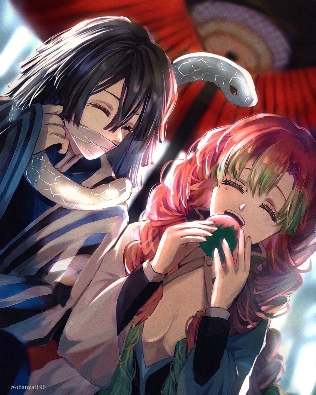 1080x1350 Mitsuri & Obanai having snacks by