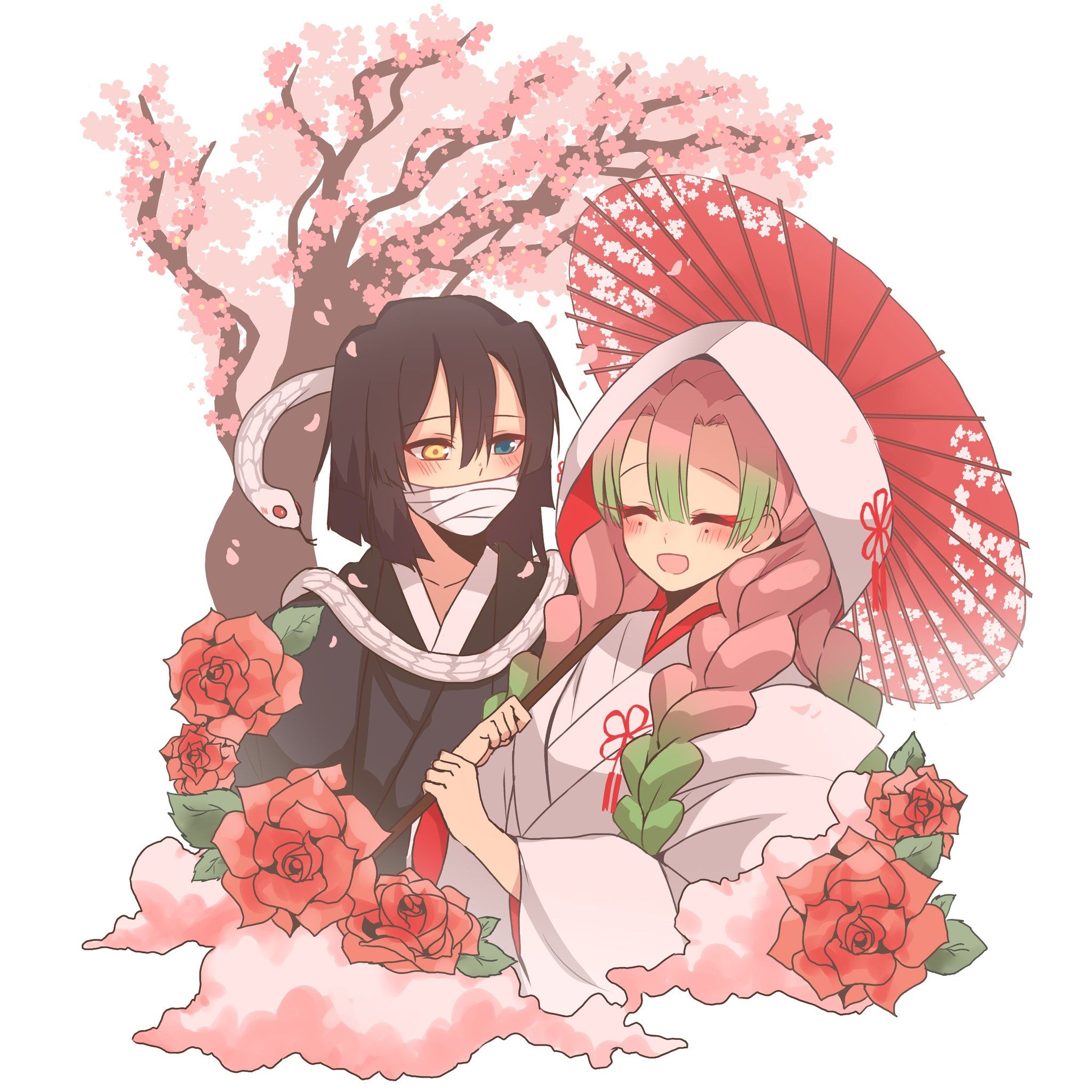 2048x2048 Obanai X Mitsuri Wallpaper
