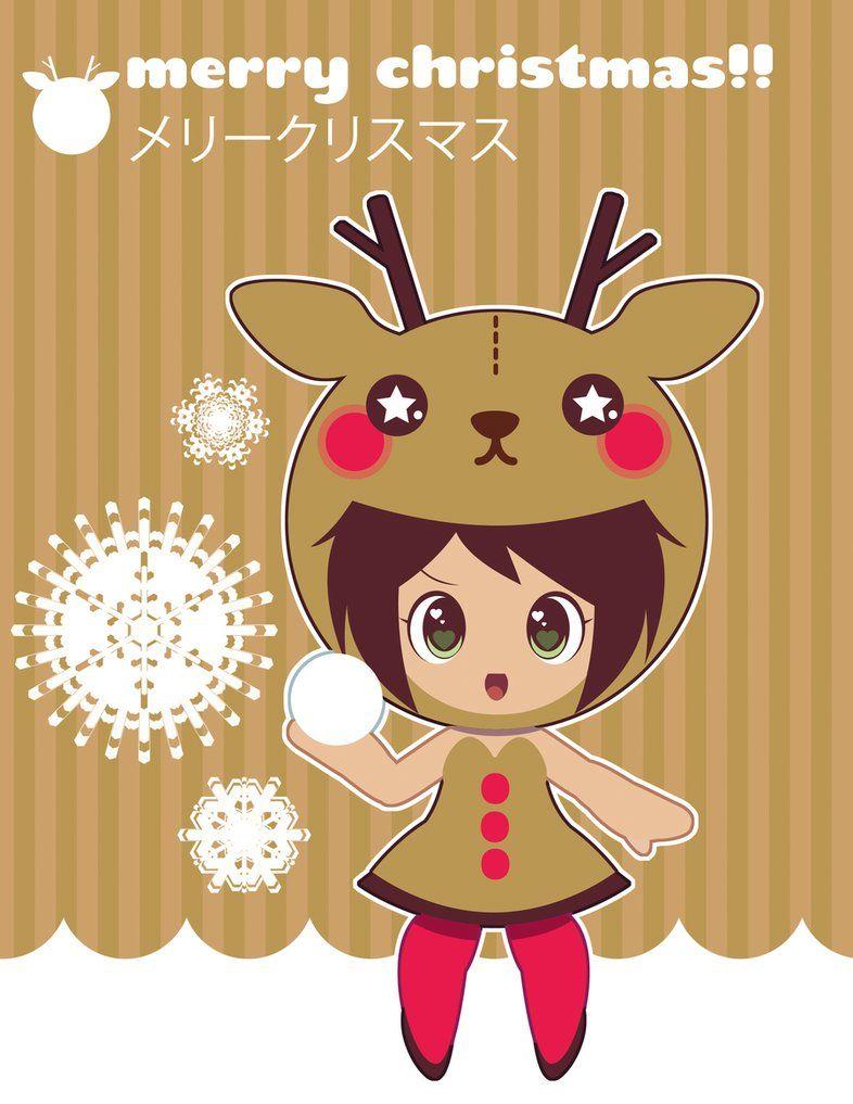 786x1017 Reindeer Girl Xmas Card ::GIFT:: By Itachi Roxas