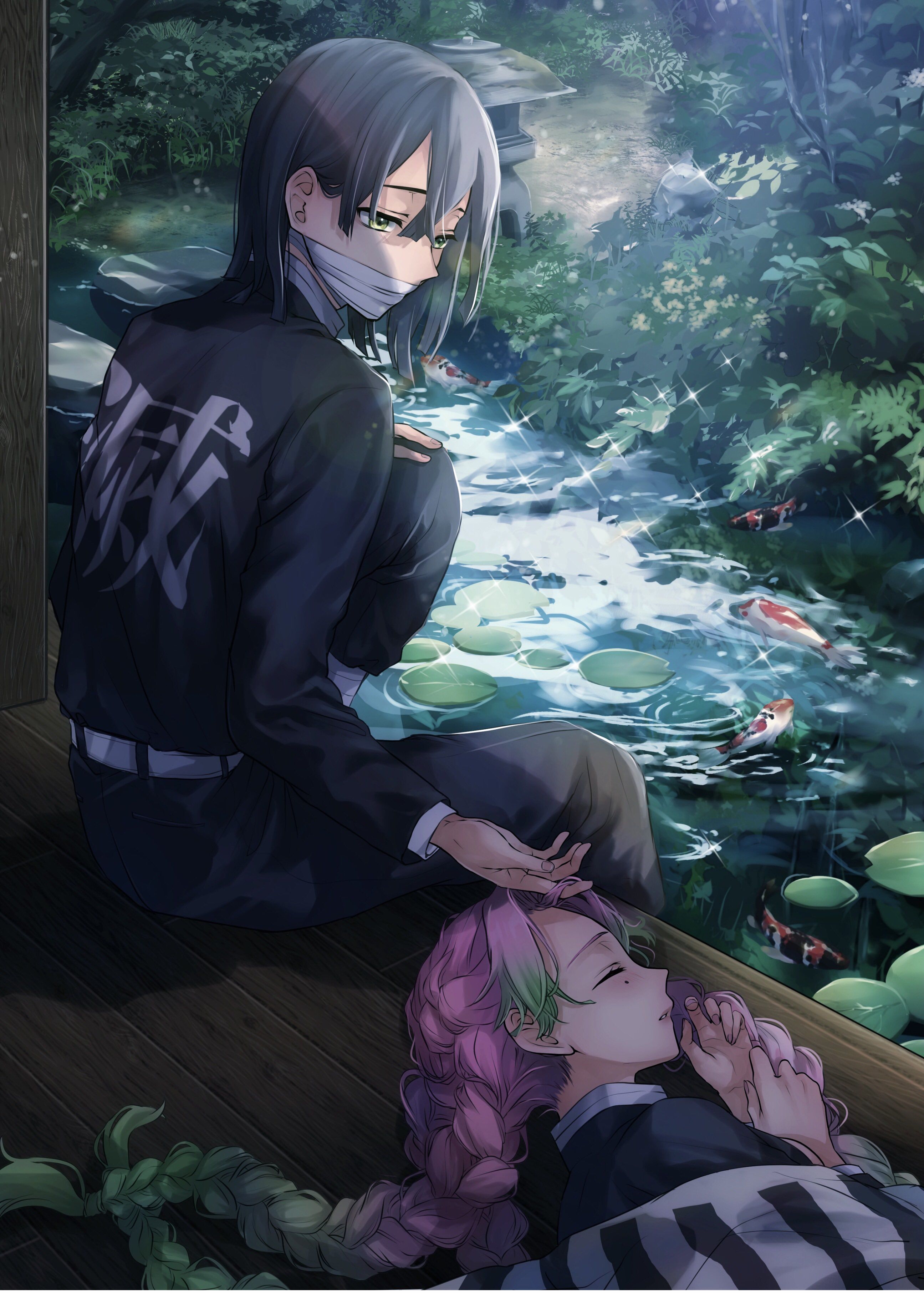 2591x3624 kanroji mitsuri and iguro obanai