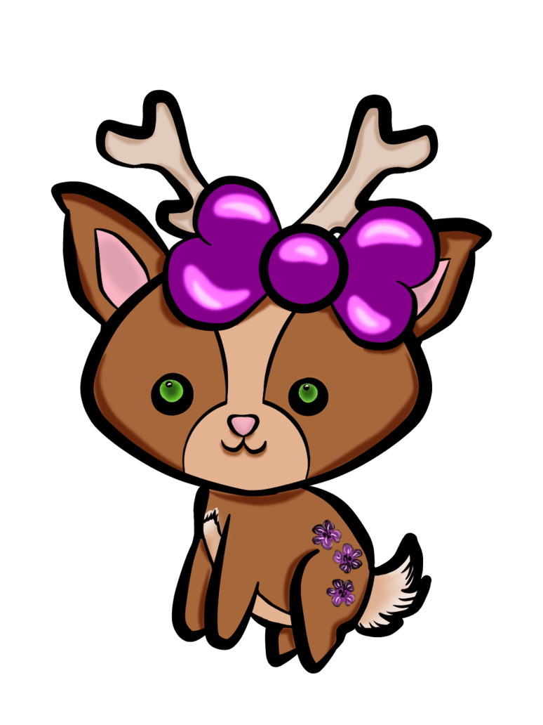 774x1032 Kawaii girl reindeer colored