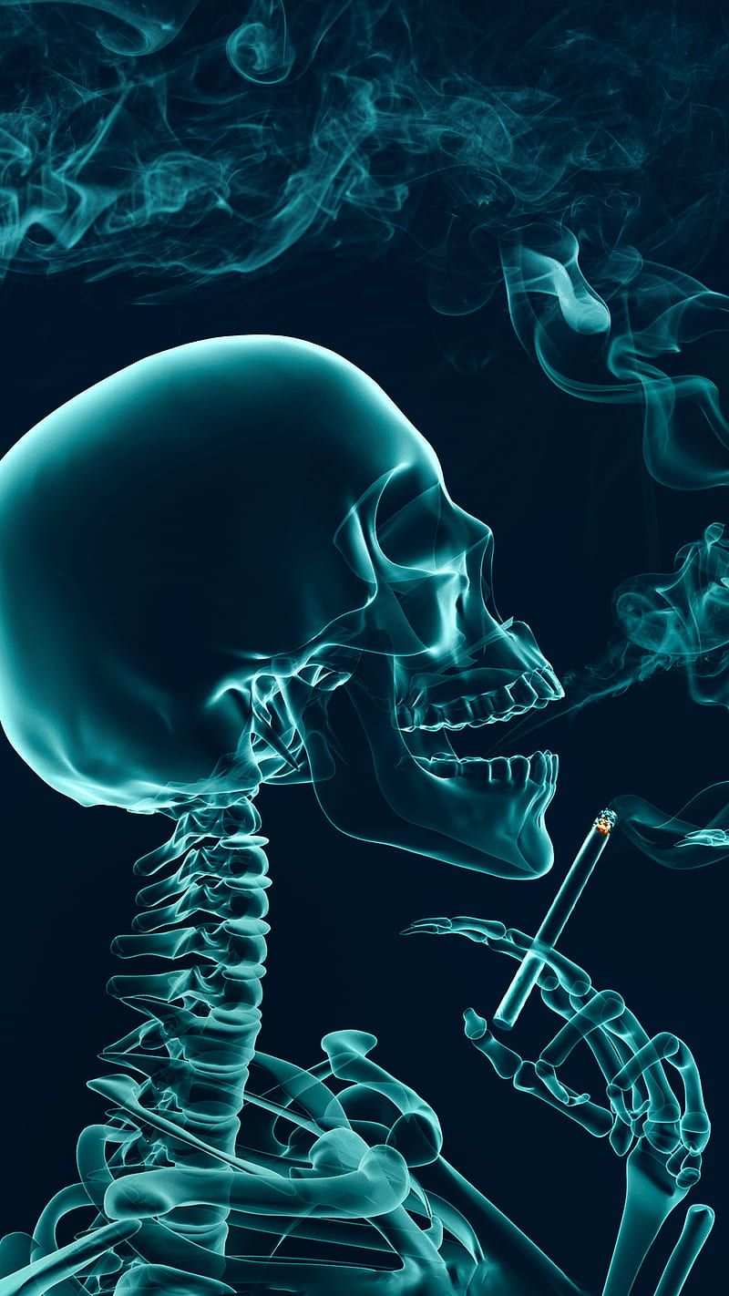 800x1422 Smoking roentgen skele, bones, cigarette, death, fog, sKulls, skeleton, skull, HD phone wallpaper