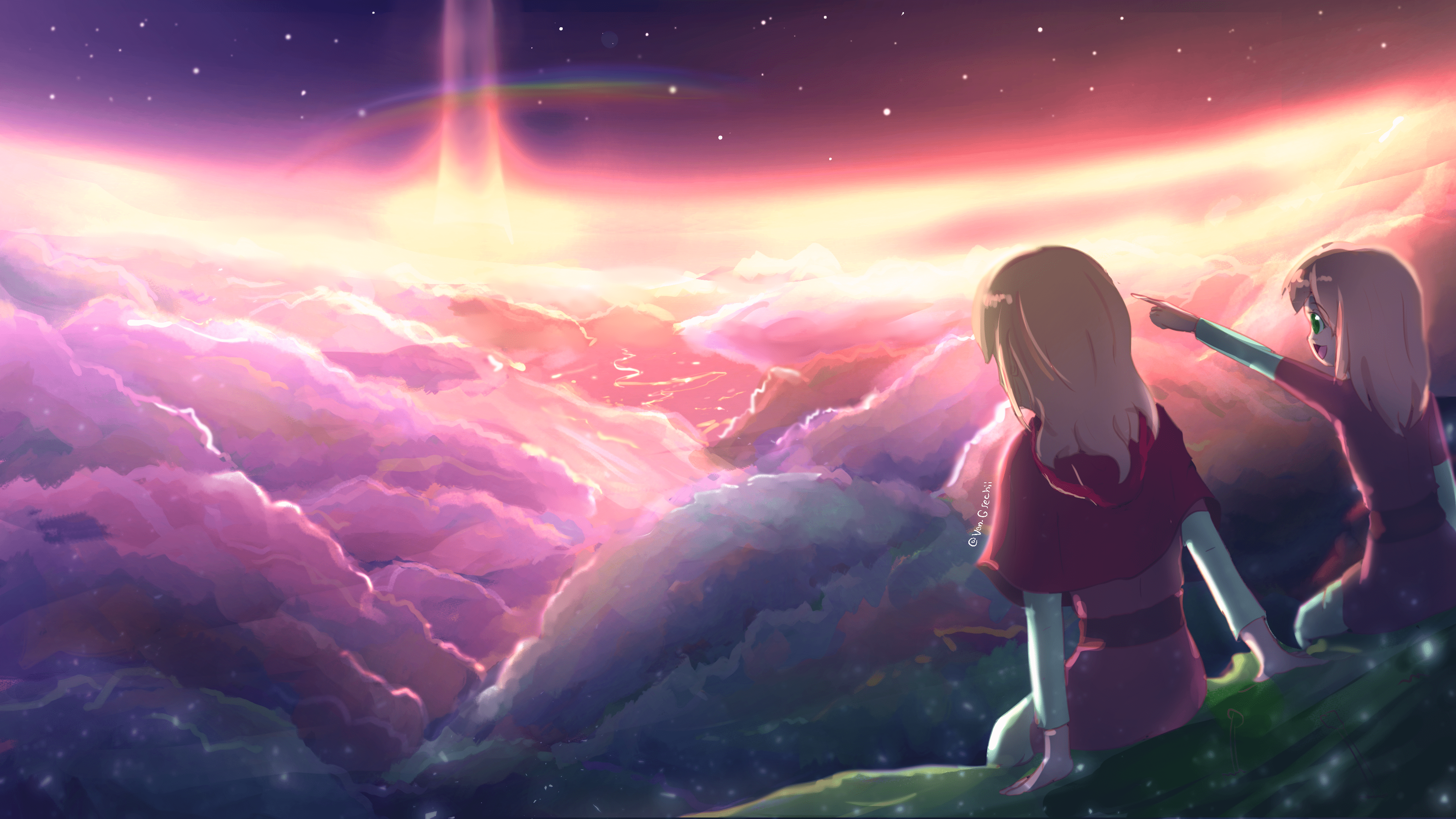 3840x2160 Two girls sightseeing on a ringworld
