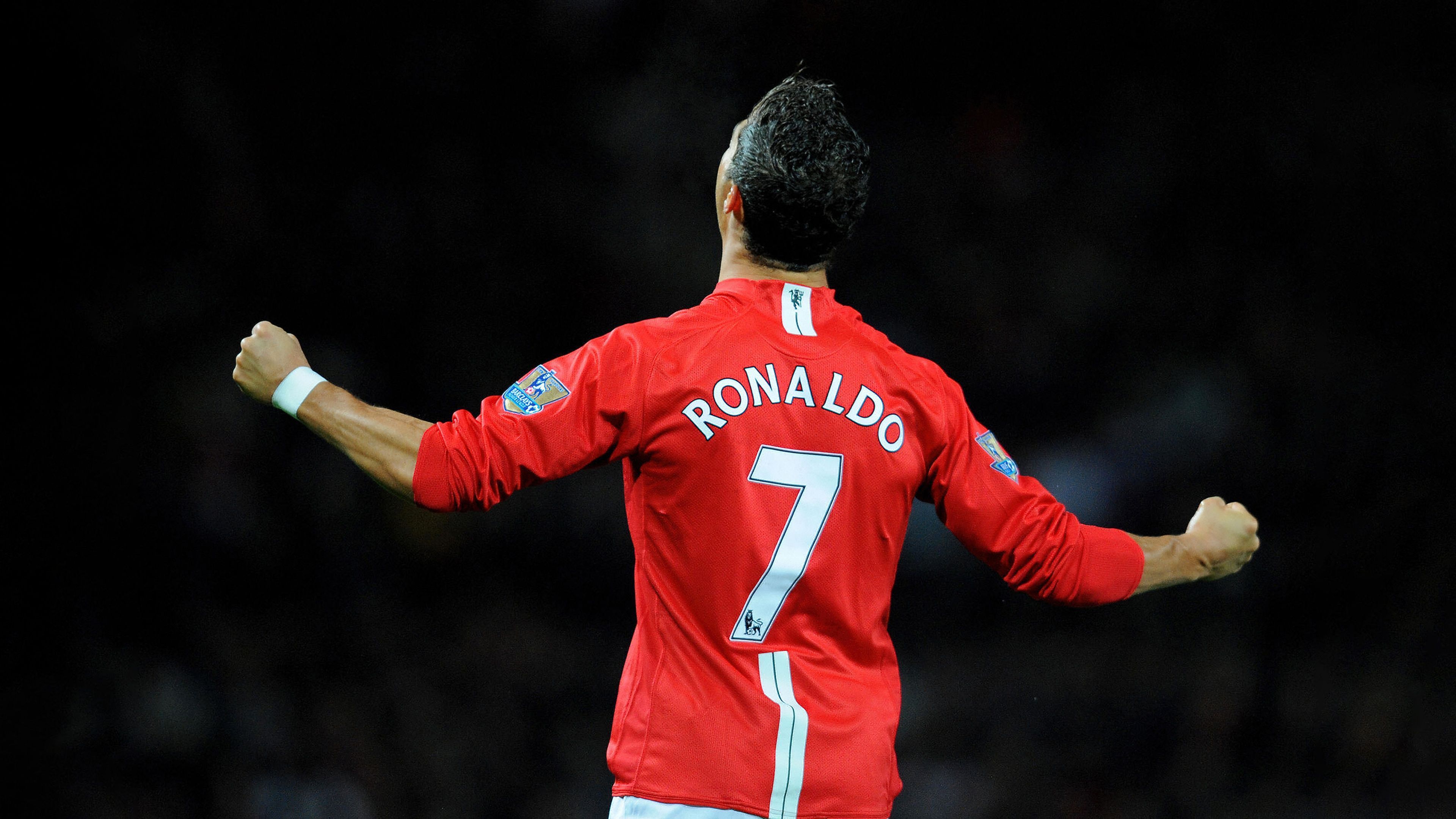 3840x2160 Ronaldo Background 4k Cristiano Ronaldo Manchester United Jersey 5K Wallpaper