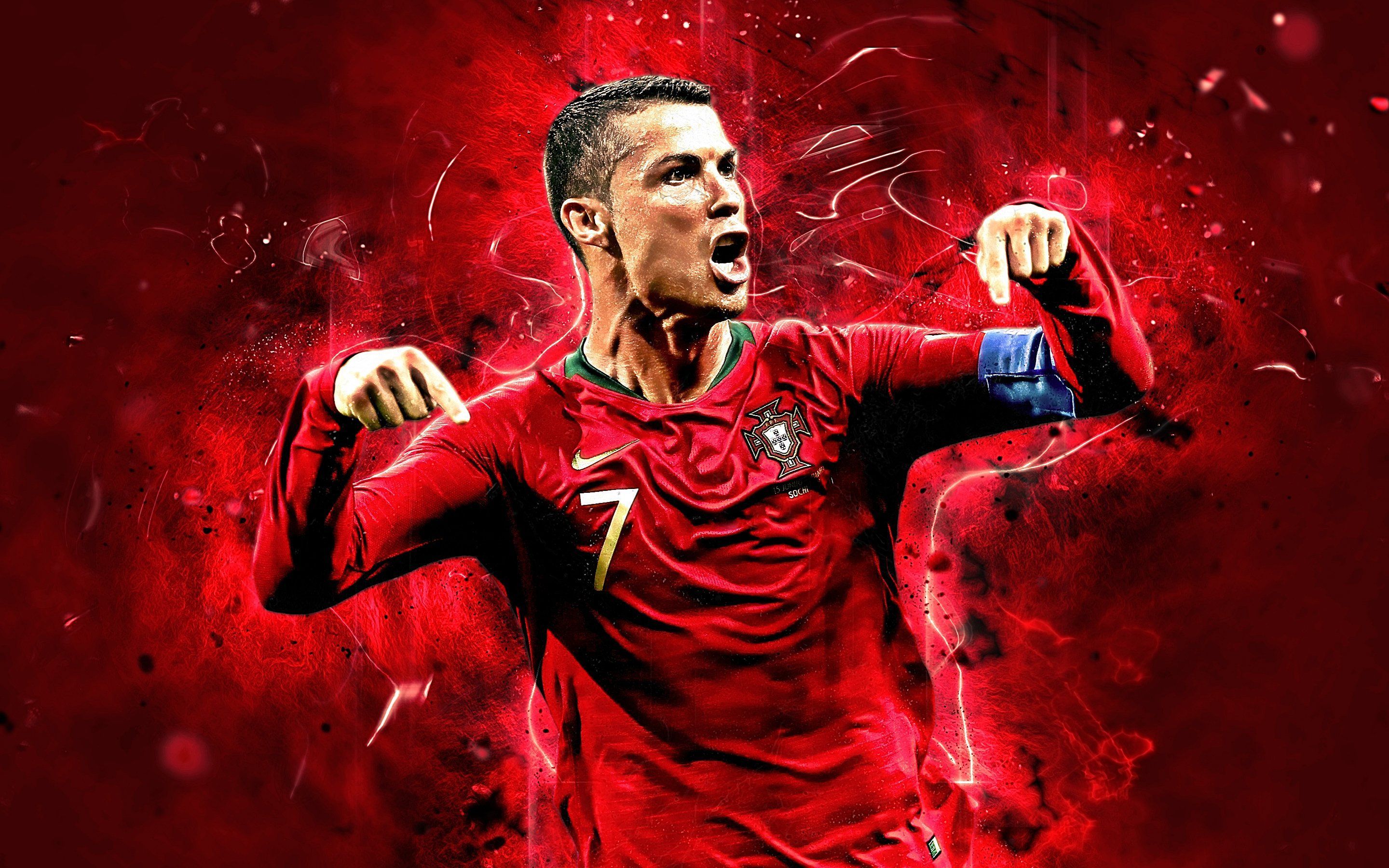2880x1800 Cristiano Ronaldo Portugal national team Wallpaper 2K for Desktop