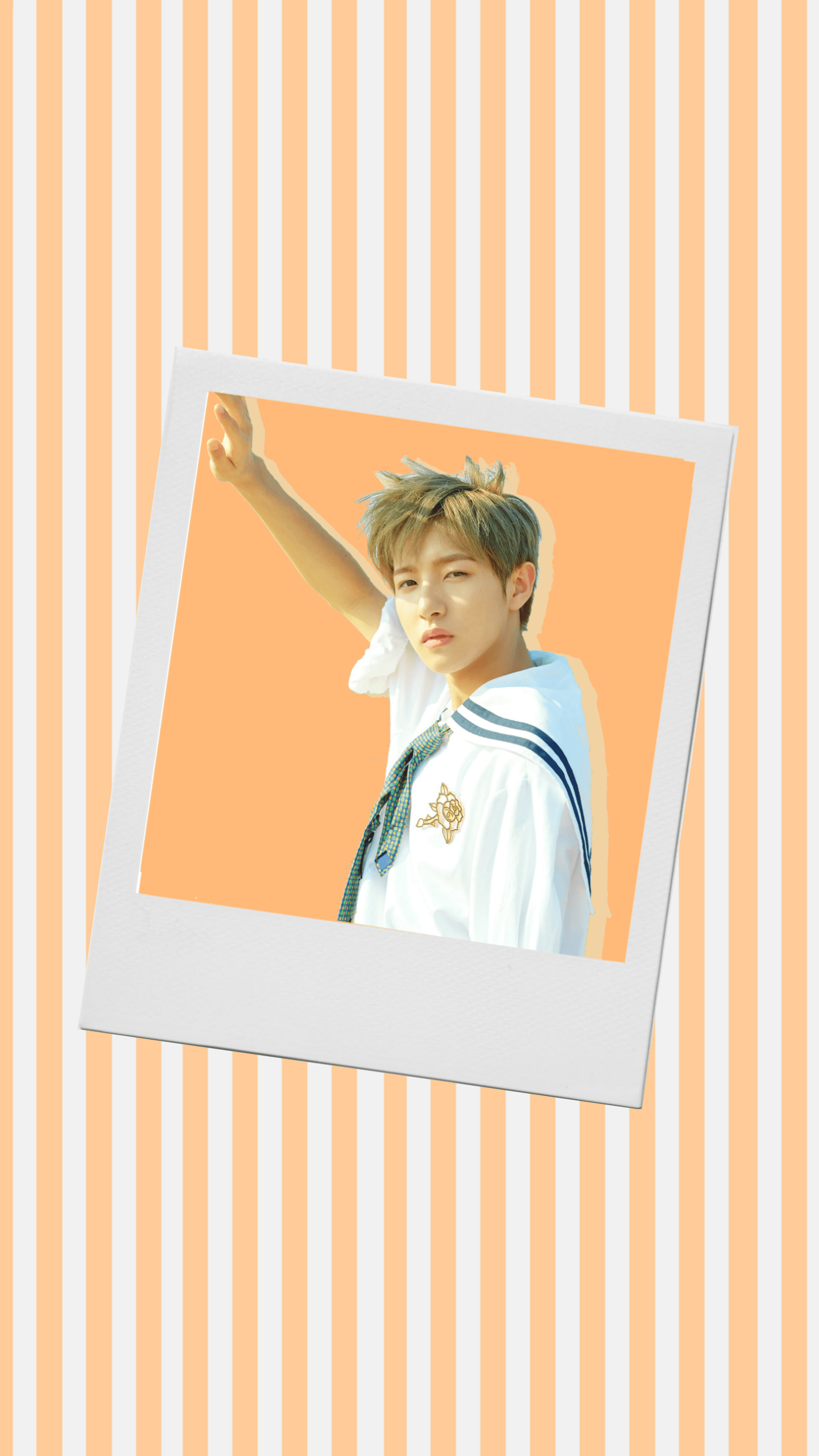 1440x2560 nct dream renjun polaroid wallpaper orange