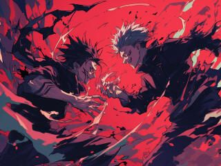 320x240 Satoru Gojo vs Sukuna HD Wallpaper
