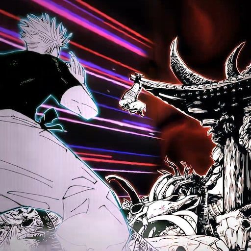512x512 Gojo vs Sukuna JJK 225 Manga Animation