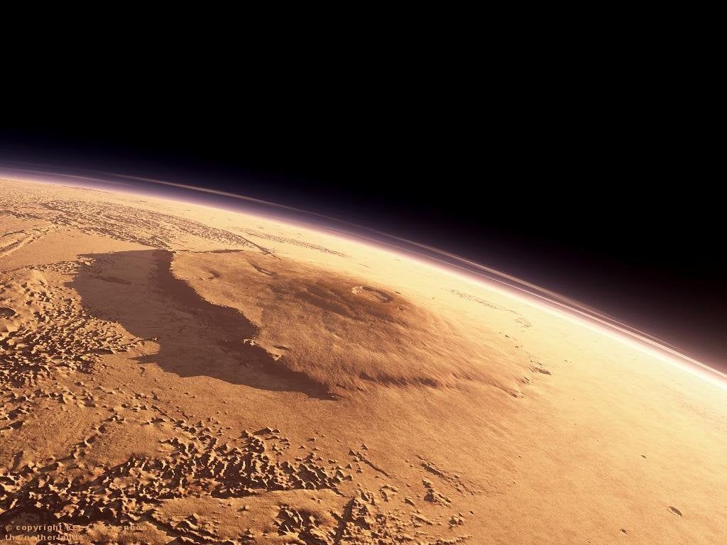 1024x768 Olympus Mons : The tallest volcano