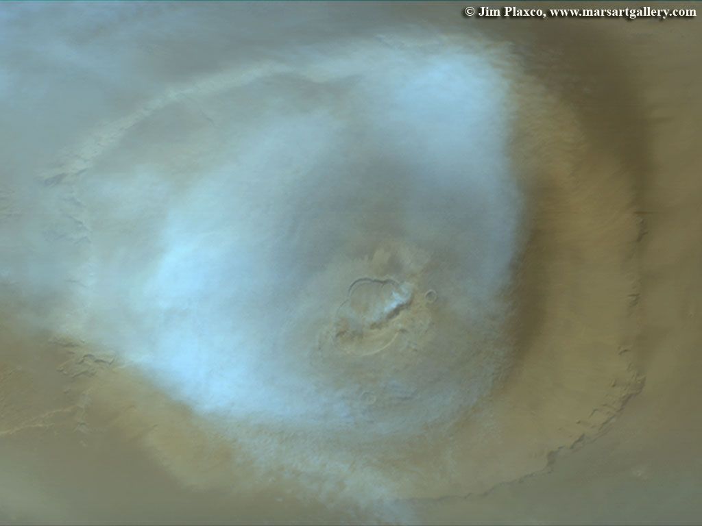 1024x768 Art Gallery Clouds Over Olympus Mons