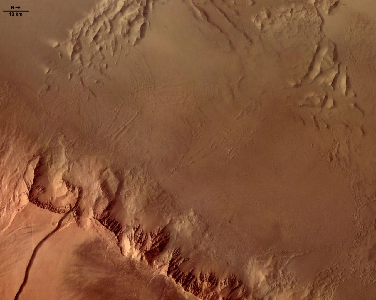 1280x1024 Western Flank of Olympus Mons