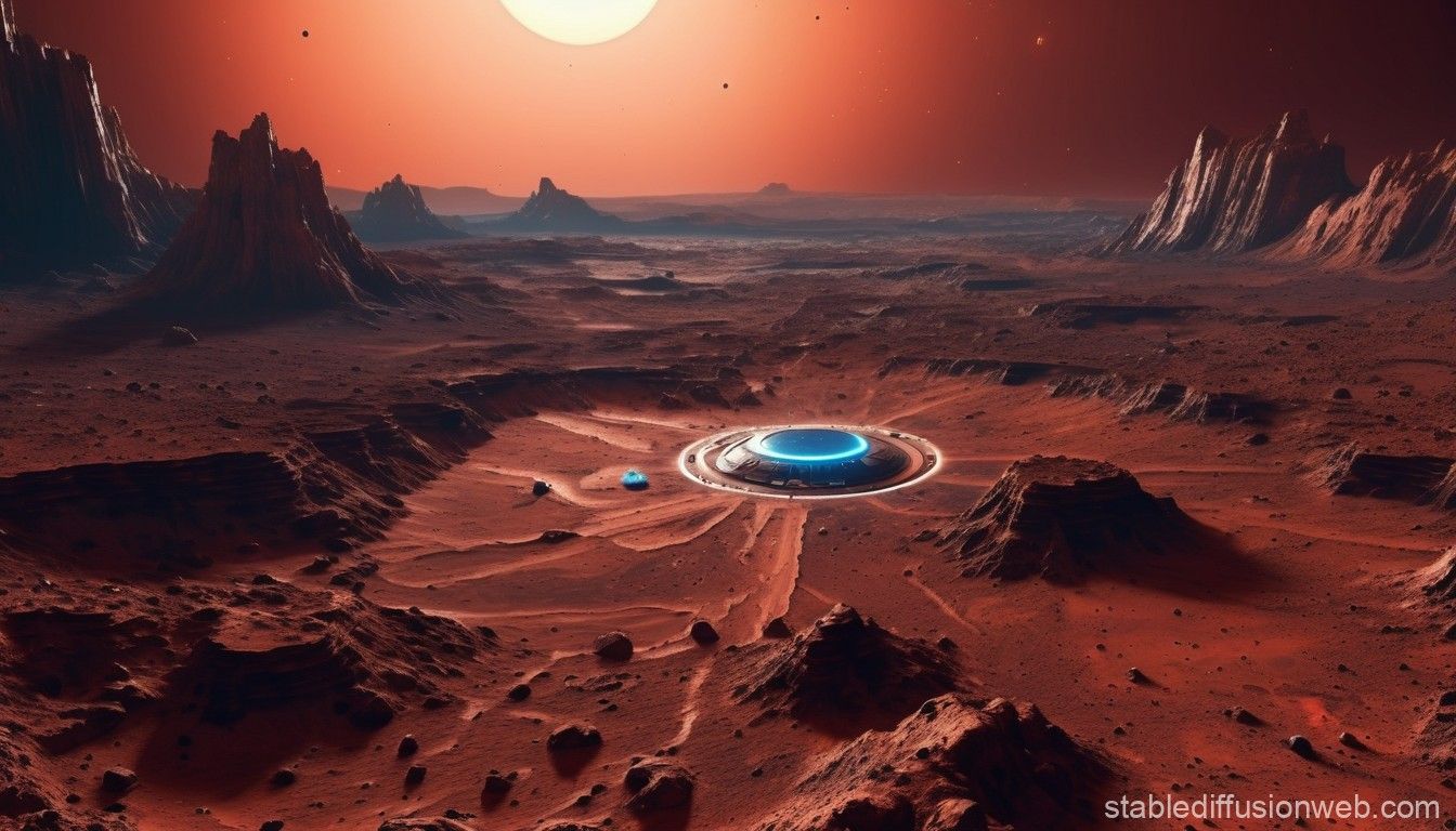 1344x768 a futuristic mars space station in a