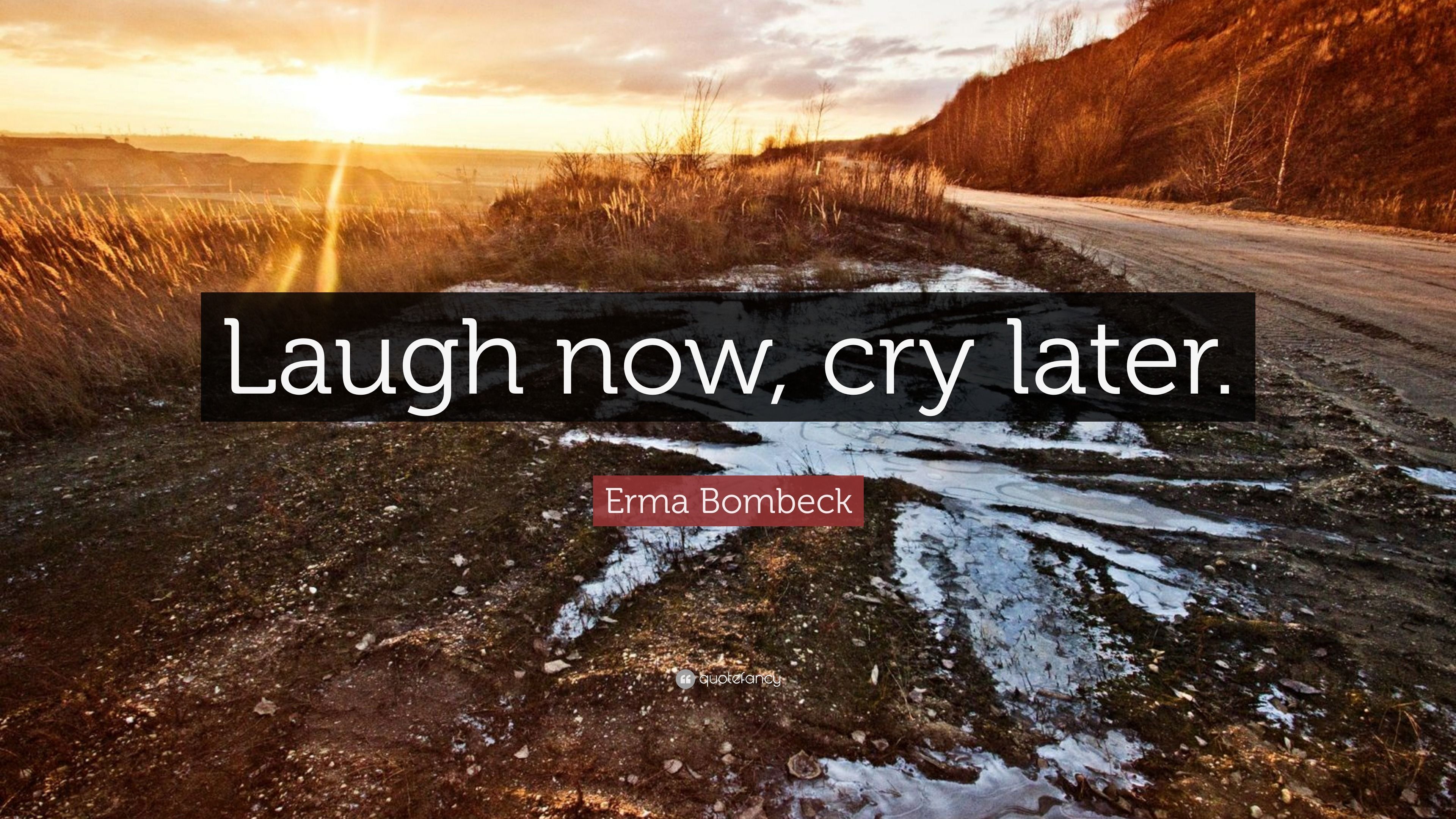 3840x2160 Erma Bombeck Quote: “Laugh now, cry later.”