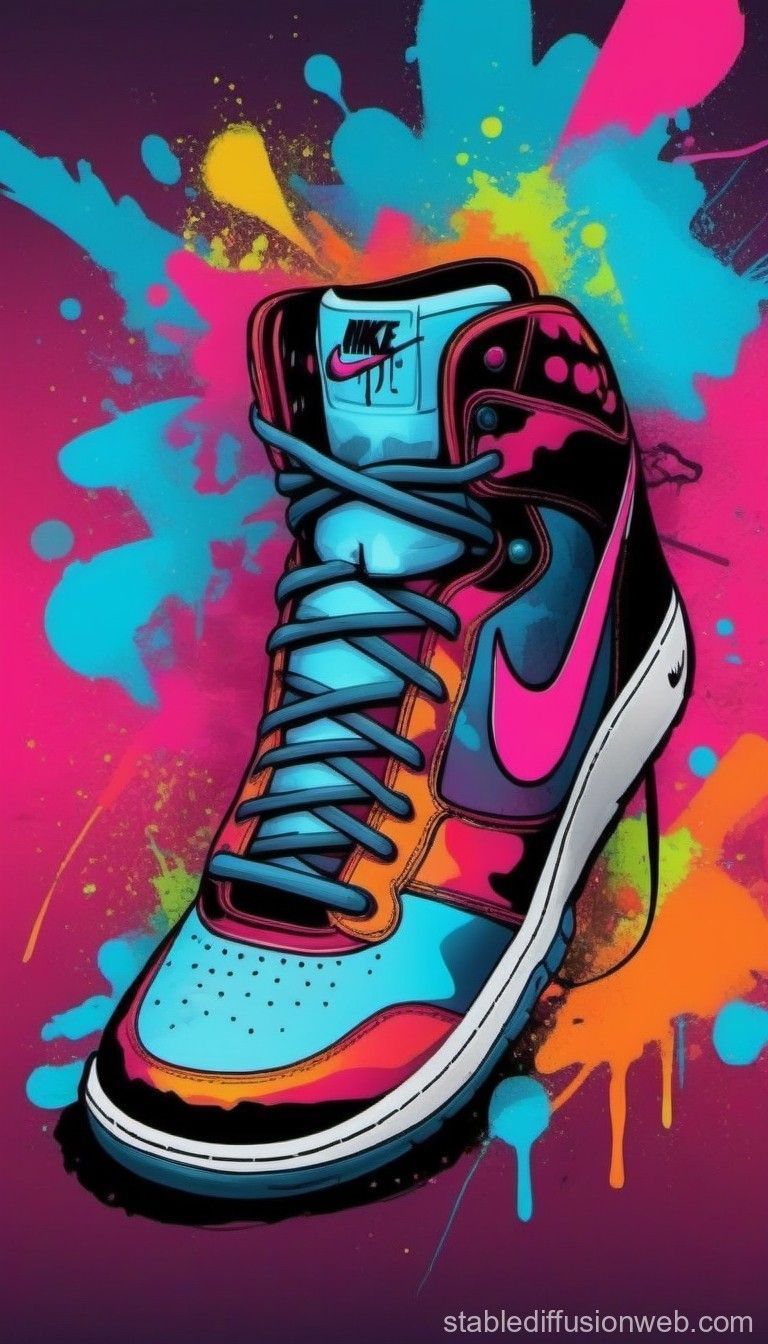 768x1344 Graffiti Style Nike Boots Wallpaper