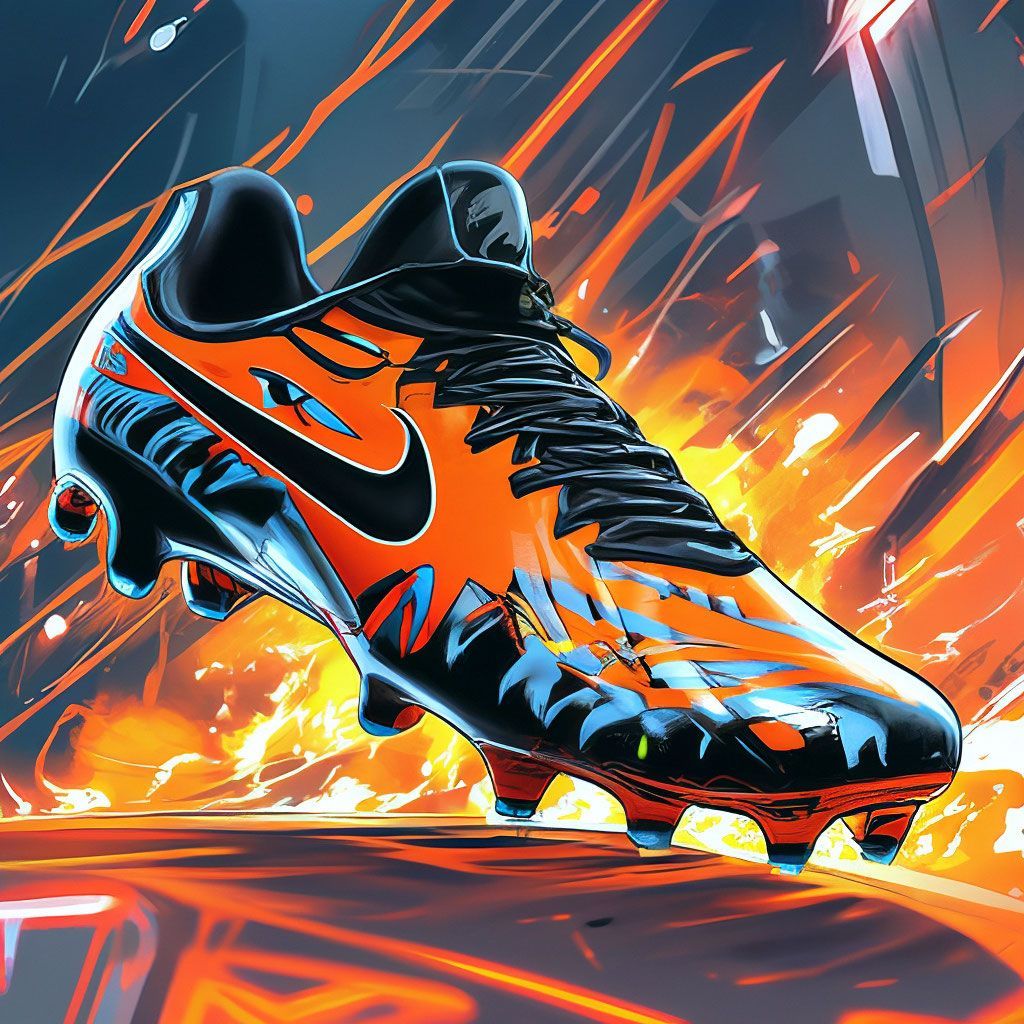 1024x1024 Nike football boots orange and black