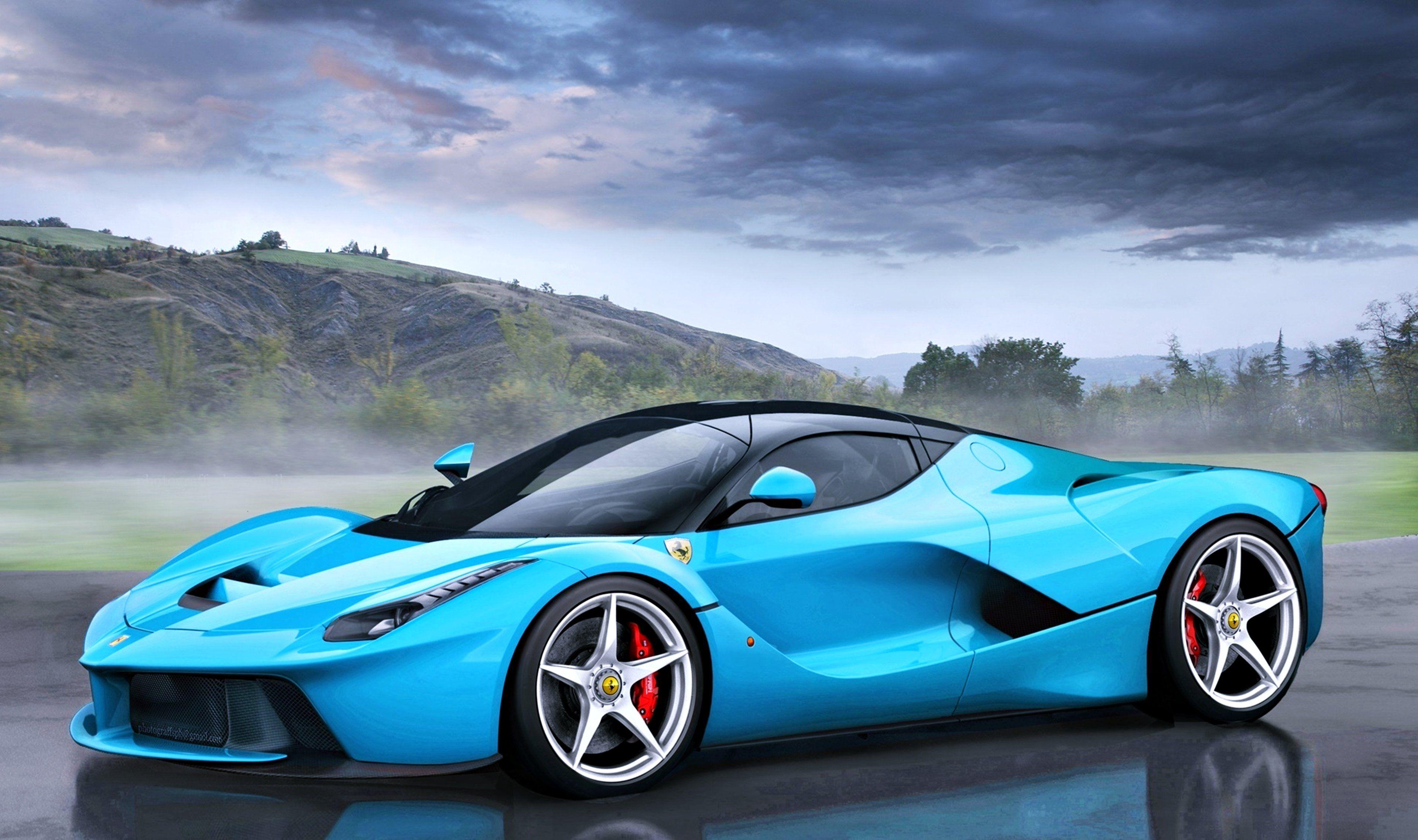3840x2276 Ferrari LaFerrari Tiffany Blue fog speed cars motors race super