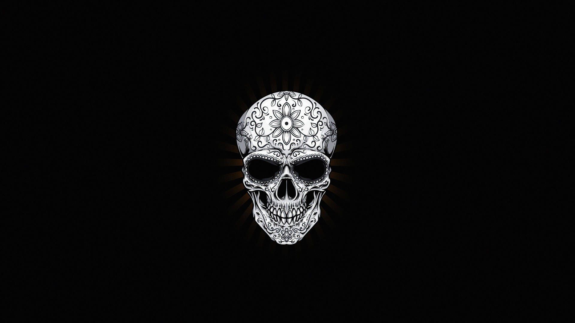 1920x1080 Black Skull Wallpaper