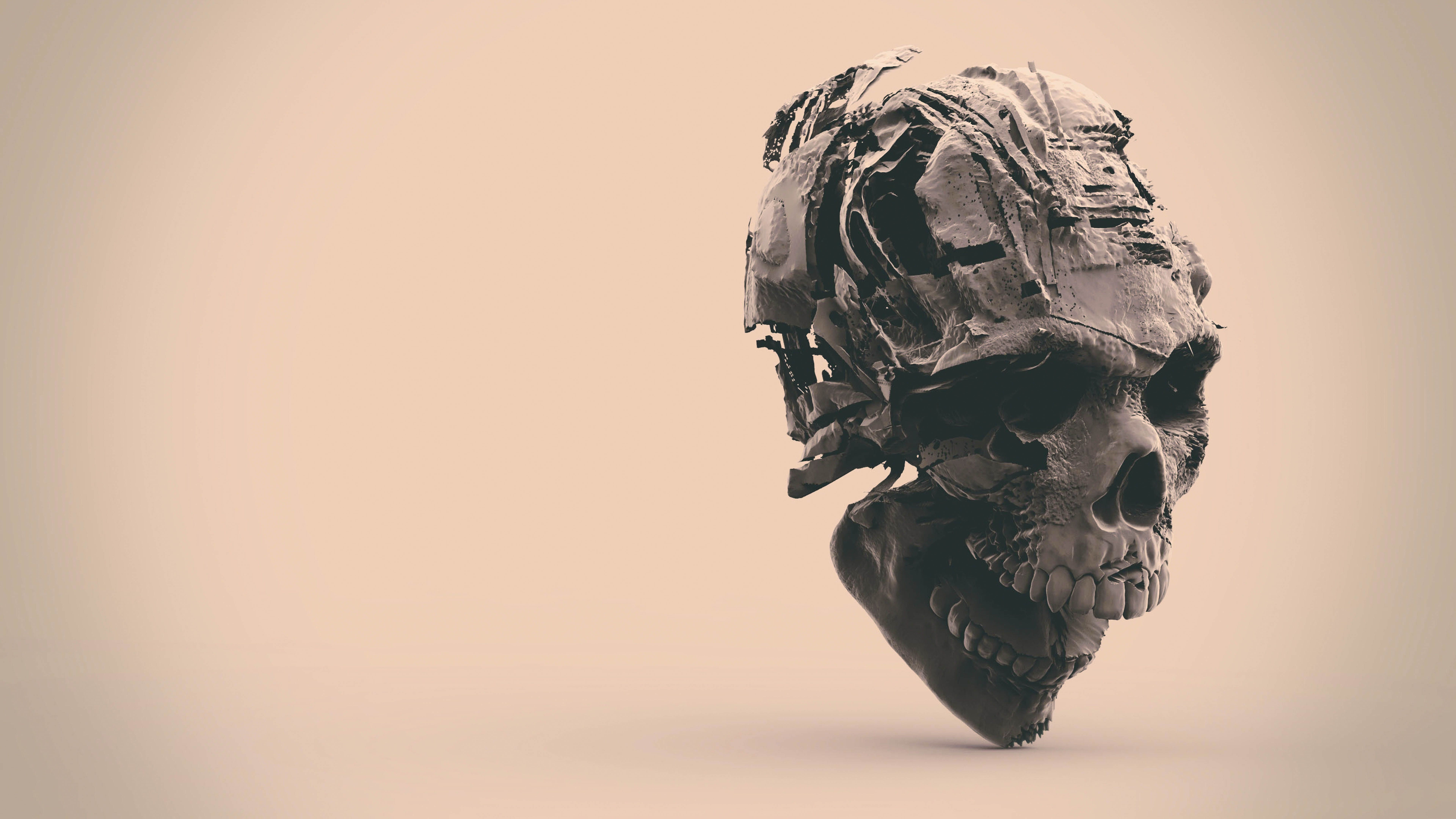 7680x4320 Textured Skull Background