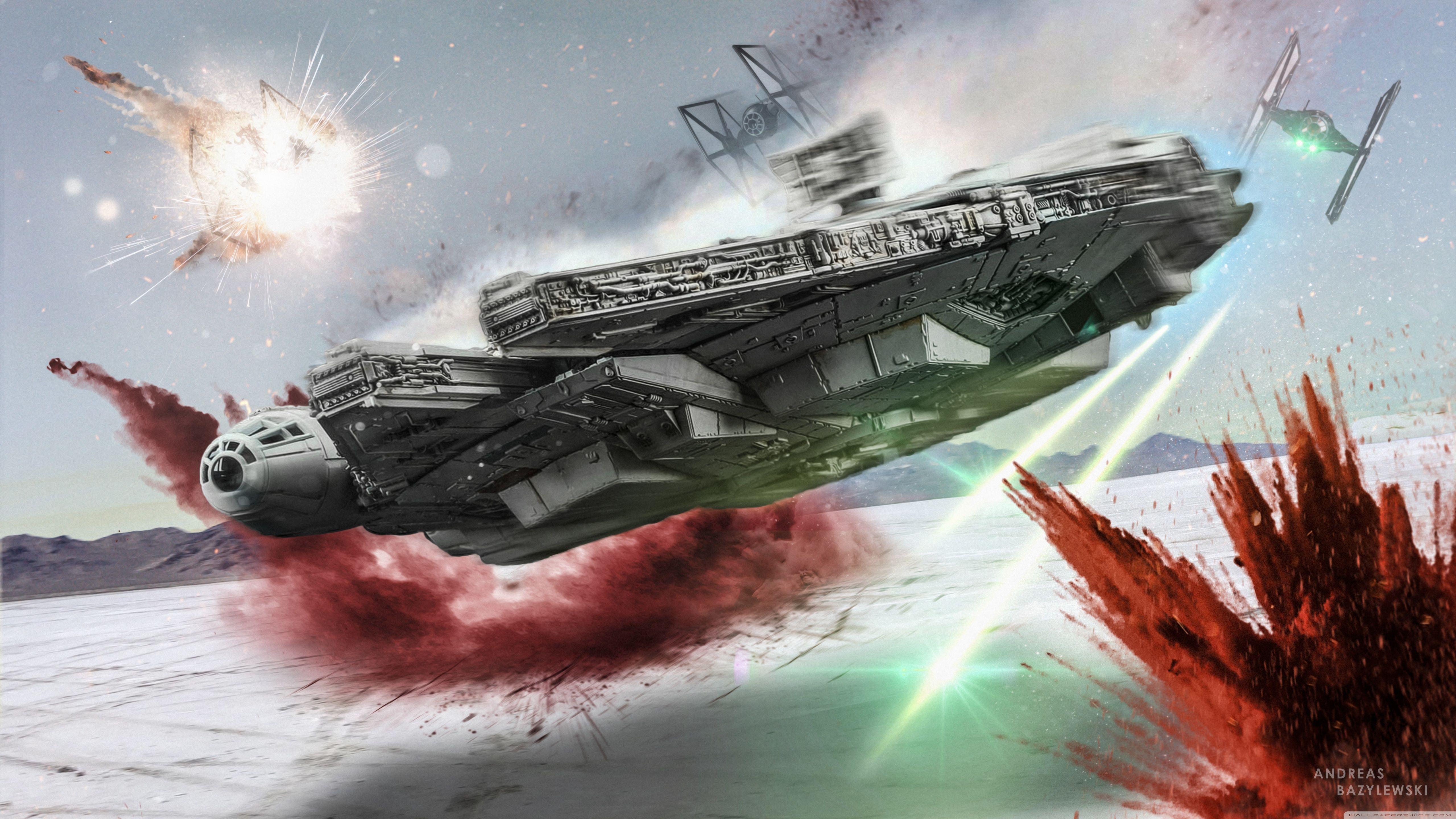 5120x2880 Star Wars The Last Jedi Falcon Crait ❤ 4K HD Desktop
