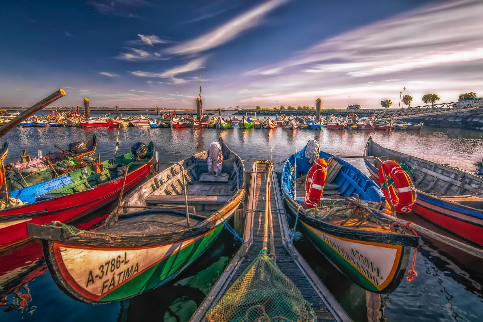 2048x1365 Wallpaper river, boats, Portugal