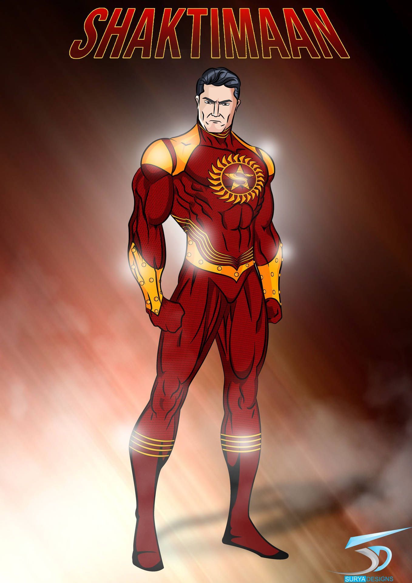 1358x1920 Comic Illustration Shaktiman Wallpaper