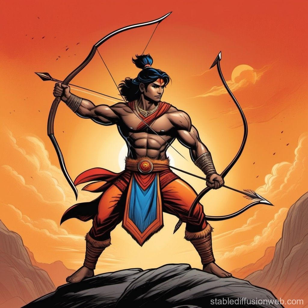 1024x1024 Indian Archer Superhero. Stable