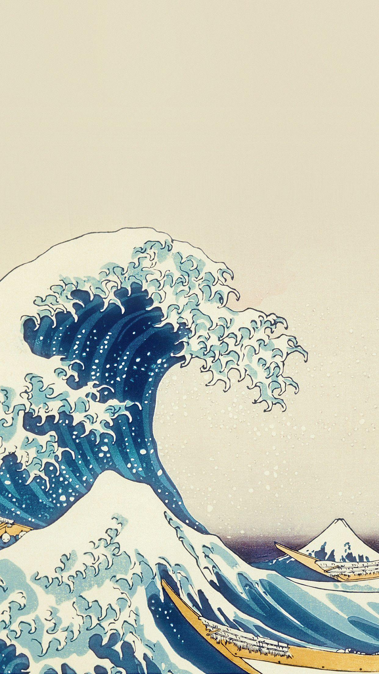1242x2208 Japanese Wave Wallpaper
