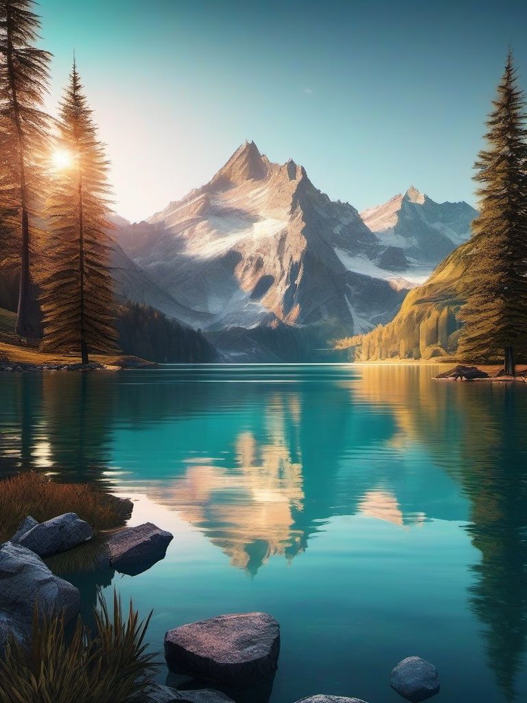 768x1024 Mountain Lake Background Lake