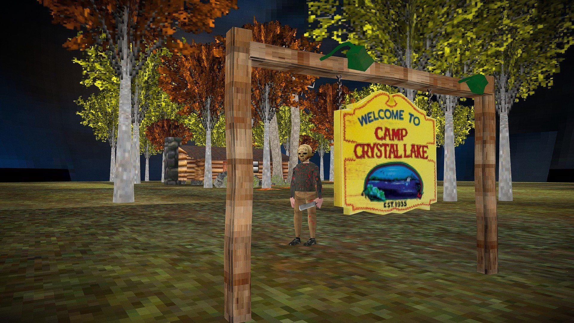 1920x1080 Lowpoly Jason camp crystal lake model by Dorumin666 [45a74c6]