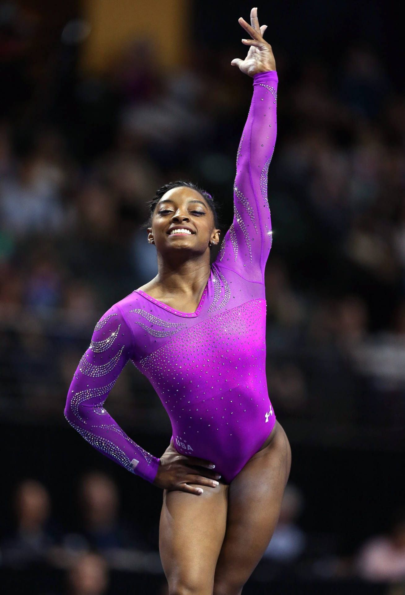 1308x1920 Young Athlete Simon Biles Wallpaper