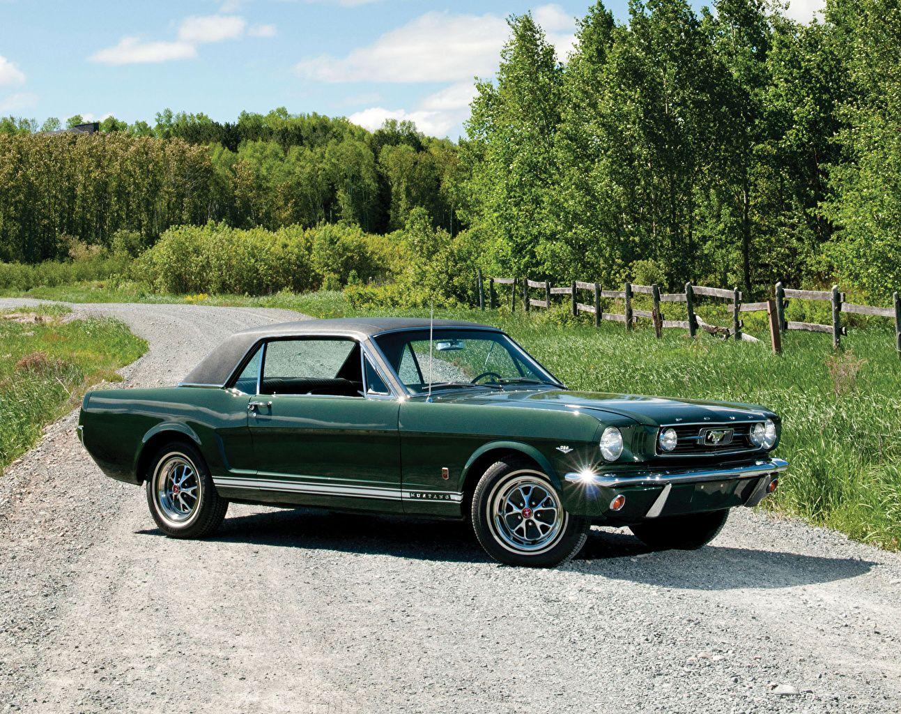 1293x1024 Desktop Wallpaper Ford 1966 Mustang GT Hardtop (65A) Green