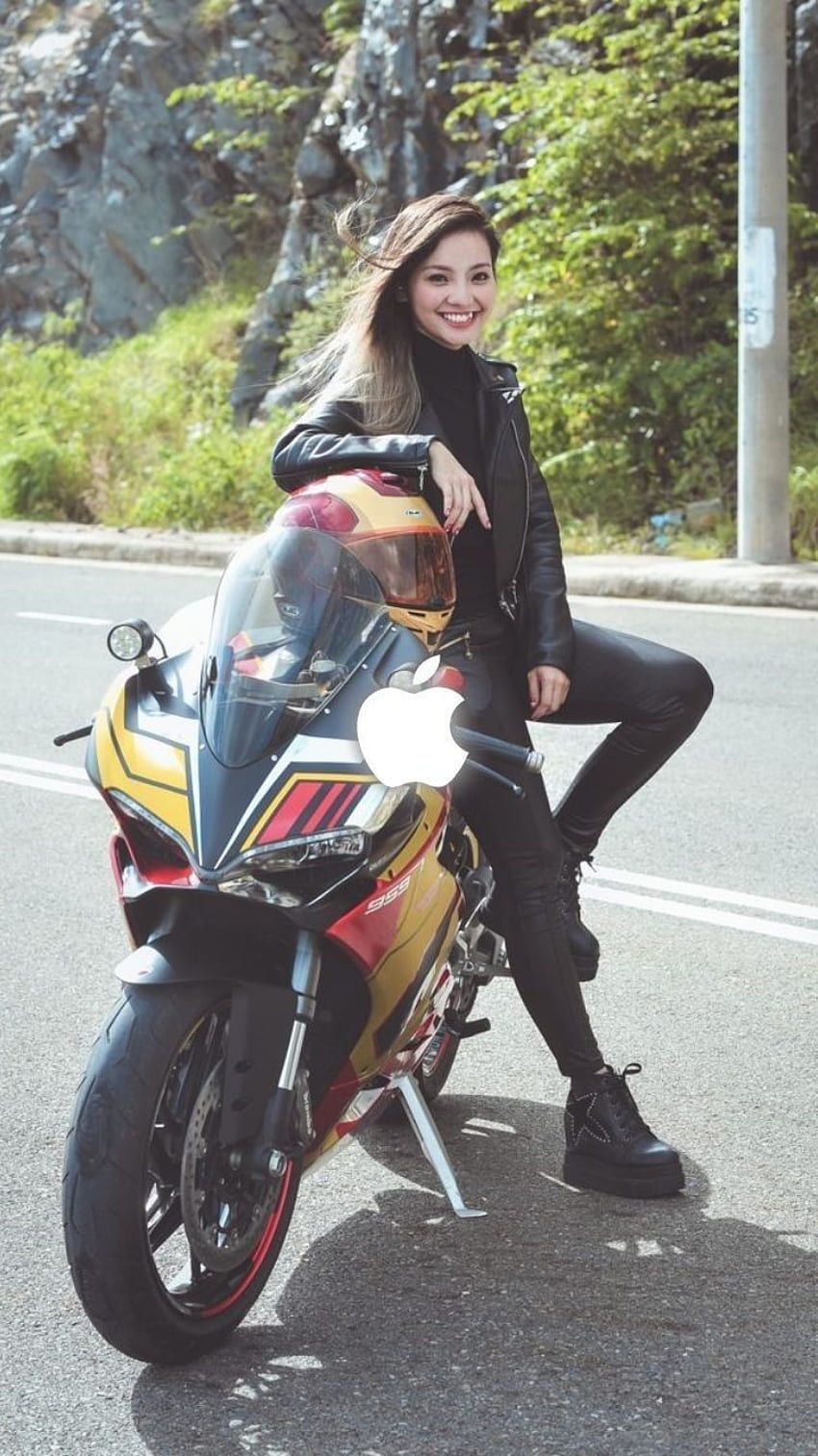 850x1513 Biker Girl iPhone HD phone wallpaper