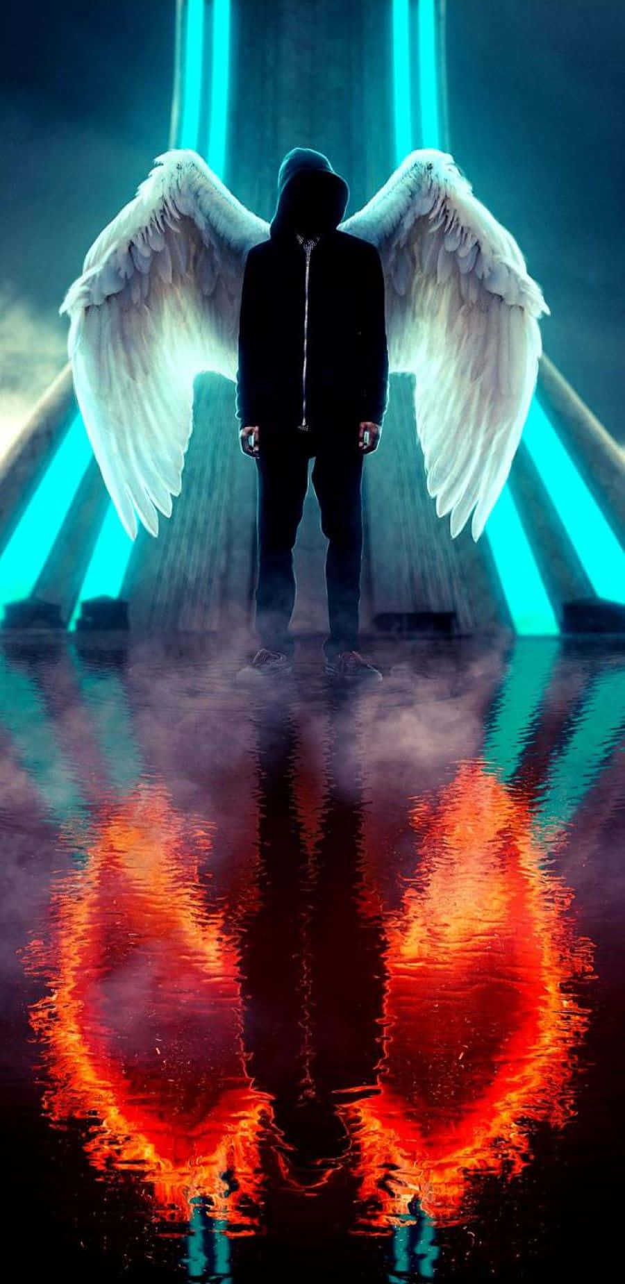 900x1849 Lucifer Wings HD Wallpaper 100++