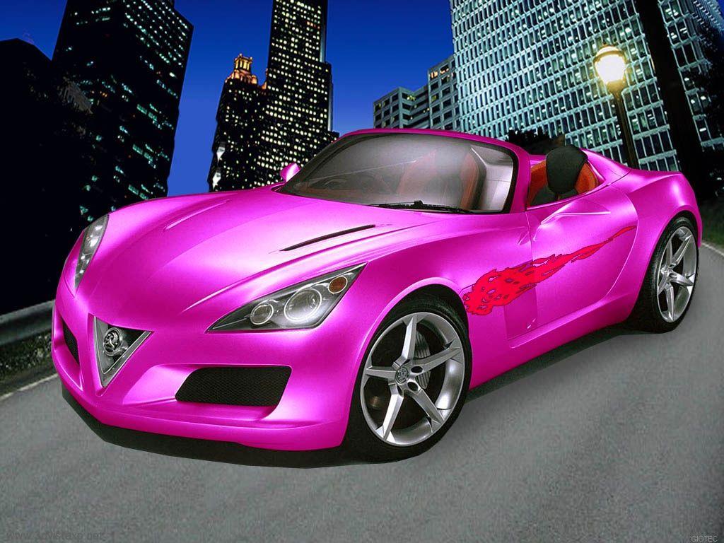 1024x768 Pink Car Wallpaper