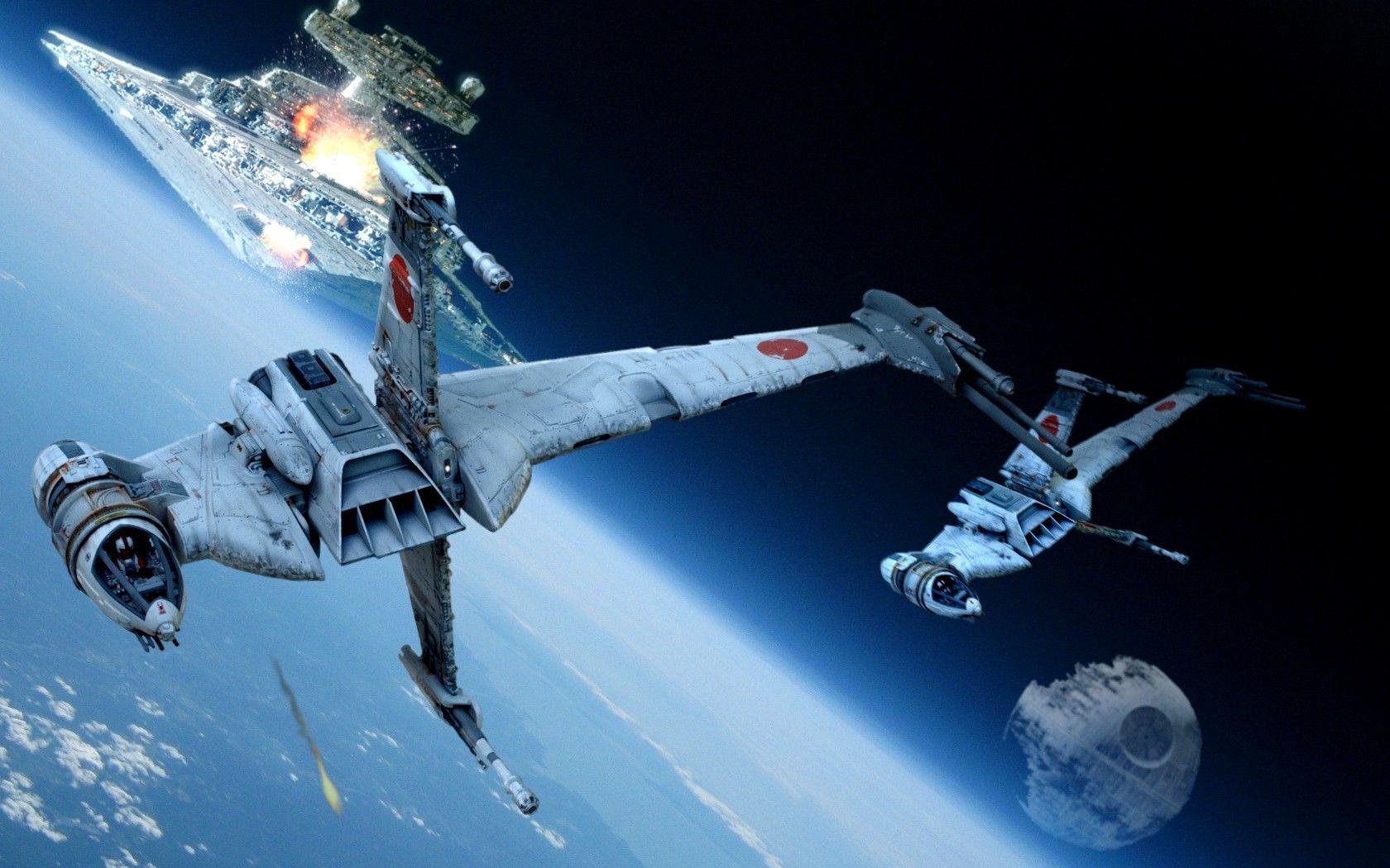 1680x1050 Star Wars, Death Star, B wing, Star Destroyer Wallpaper HD