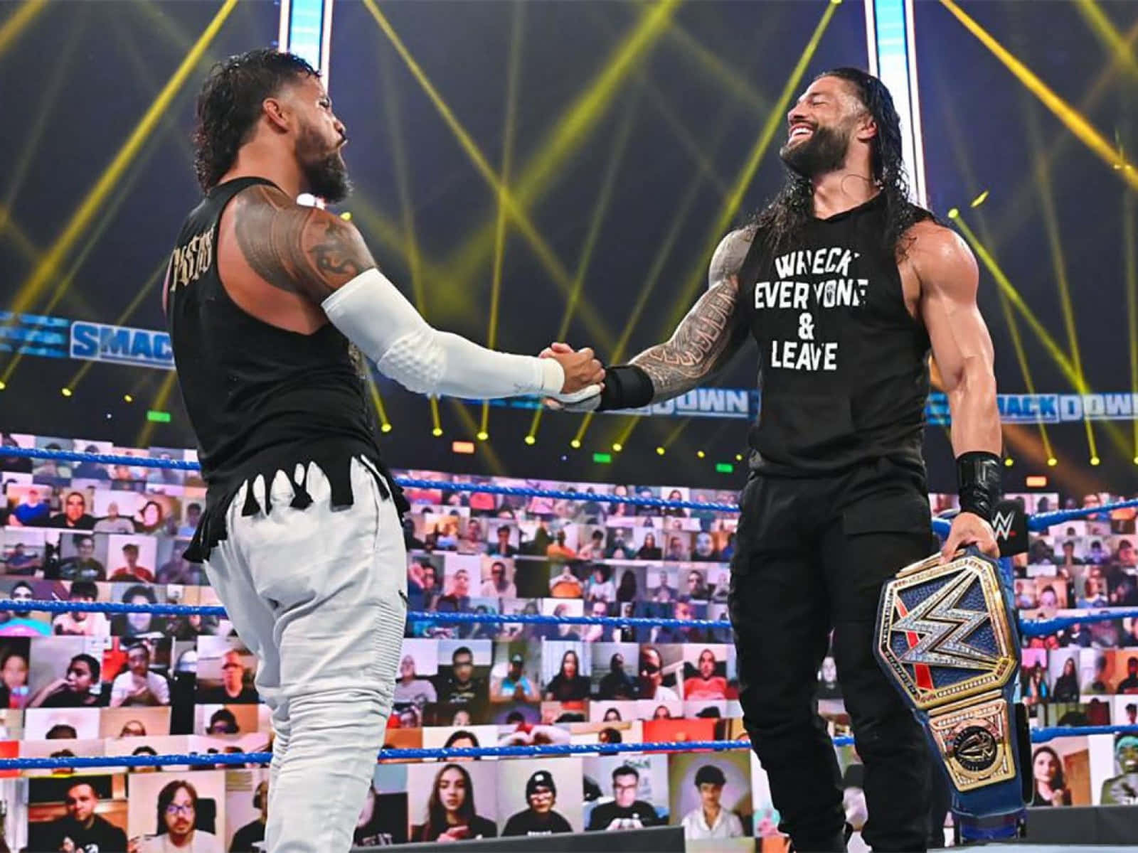 1600x1200 Roman Reigns Handshaking Wallpaper