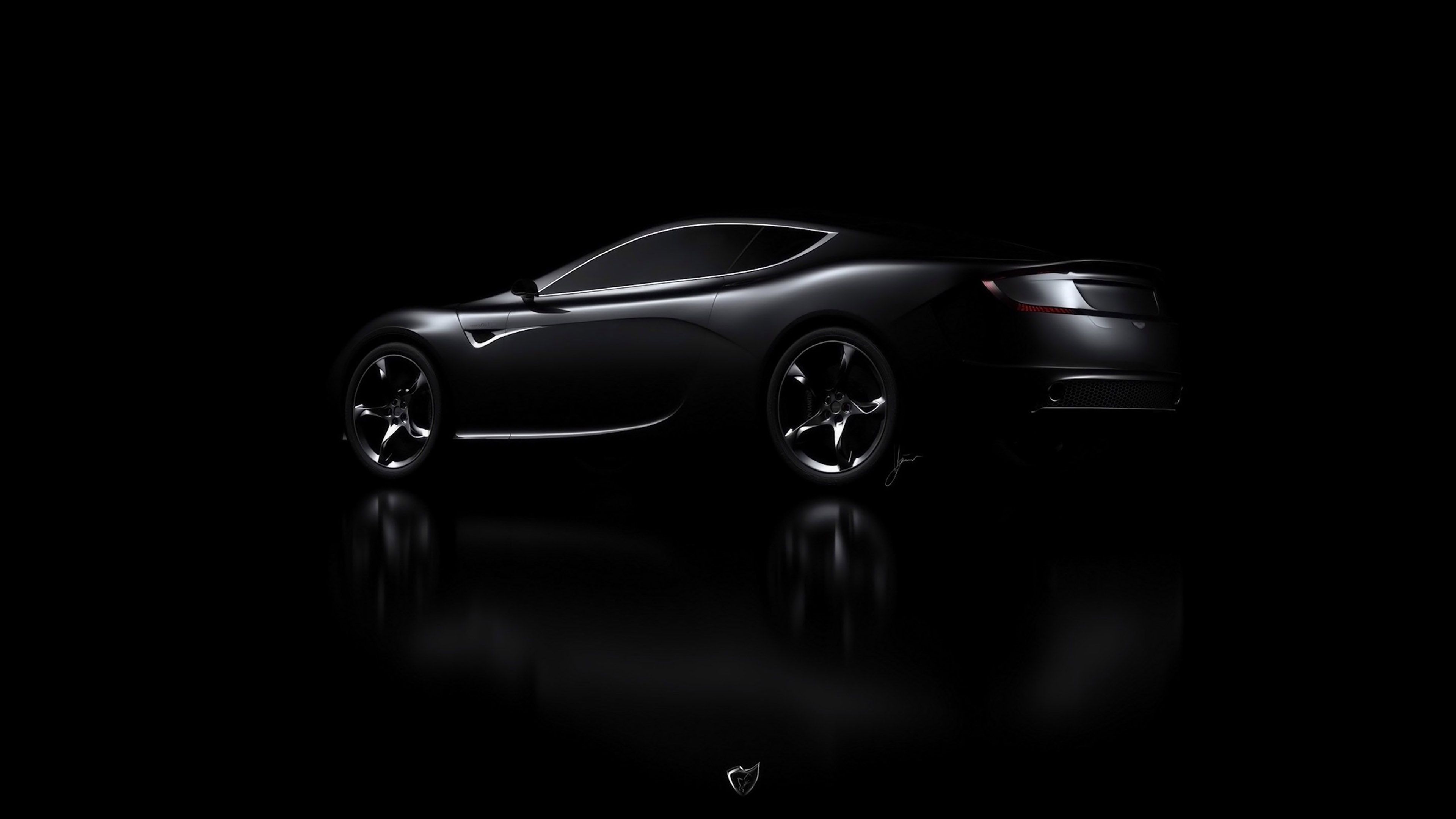 3840x2160 Aston Martin Black Car Dark