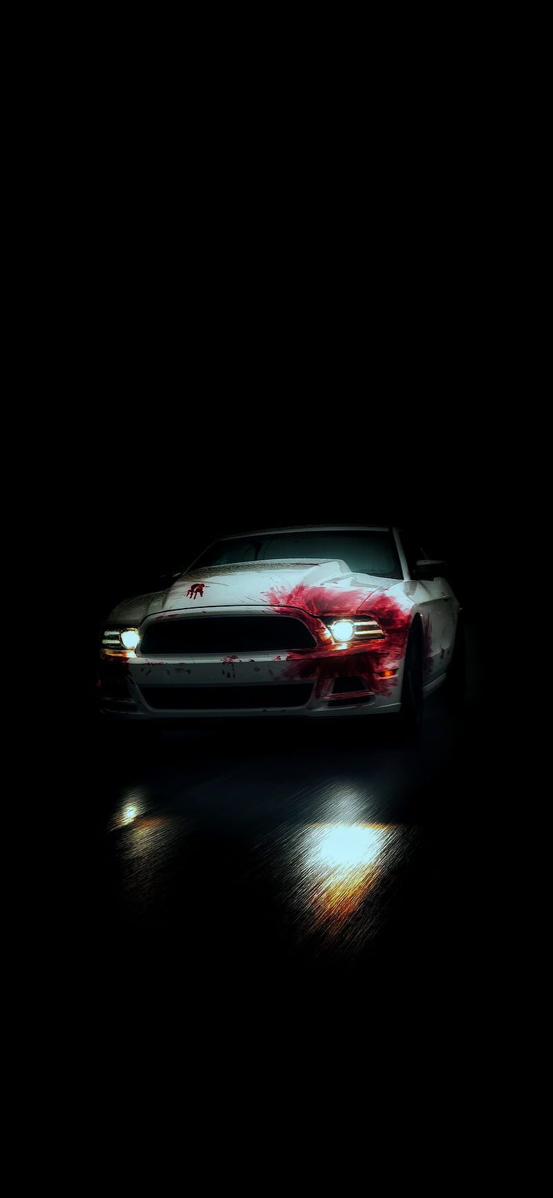 800x1732 Mustang, amoled, black, car, dark, light, muscle, power, vehicles, HD phone wallpaper
