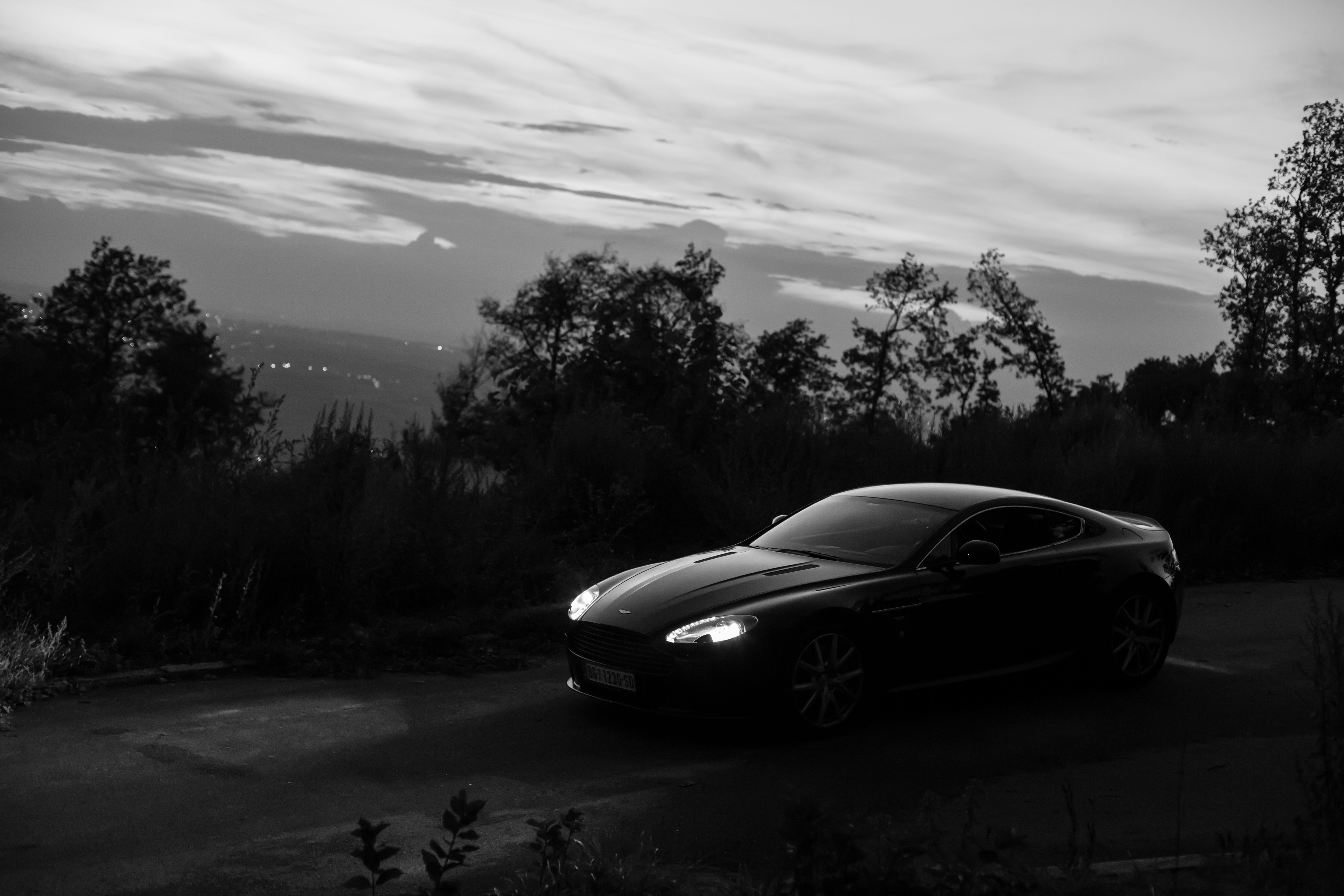 5760x3840 HD desktop wallpaper: Cars, Bw, Aston